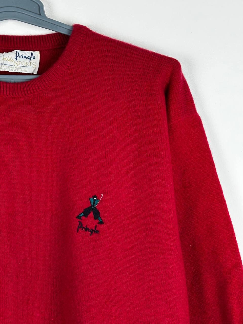 Pringle Of Scotland × Vintage Vintage Pringle of Scotland Red Jumper 80s Size US L / EU 52-54 / 3 - 3 Thumbnail