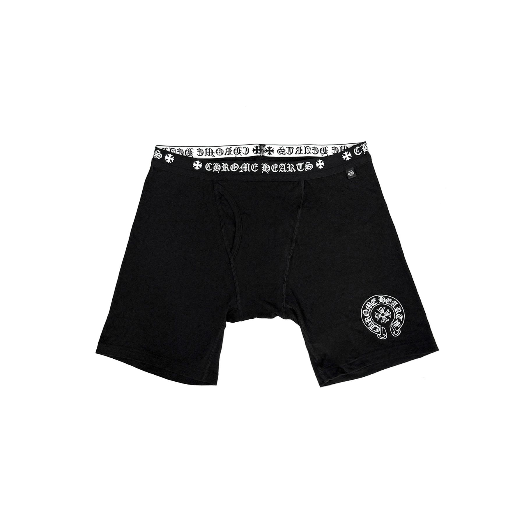 Chrome Hearts CHROME HEARTS Multilogo Silk Black Boxer Short | Grailed