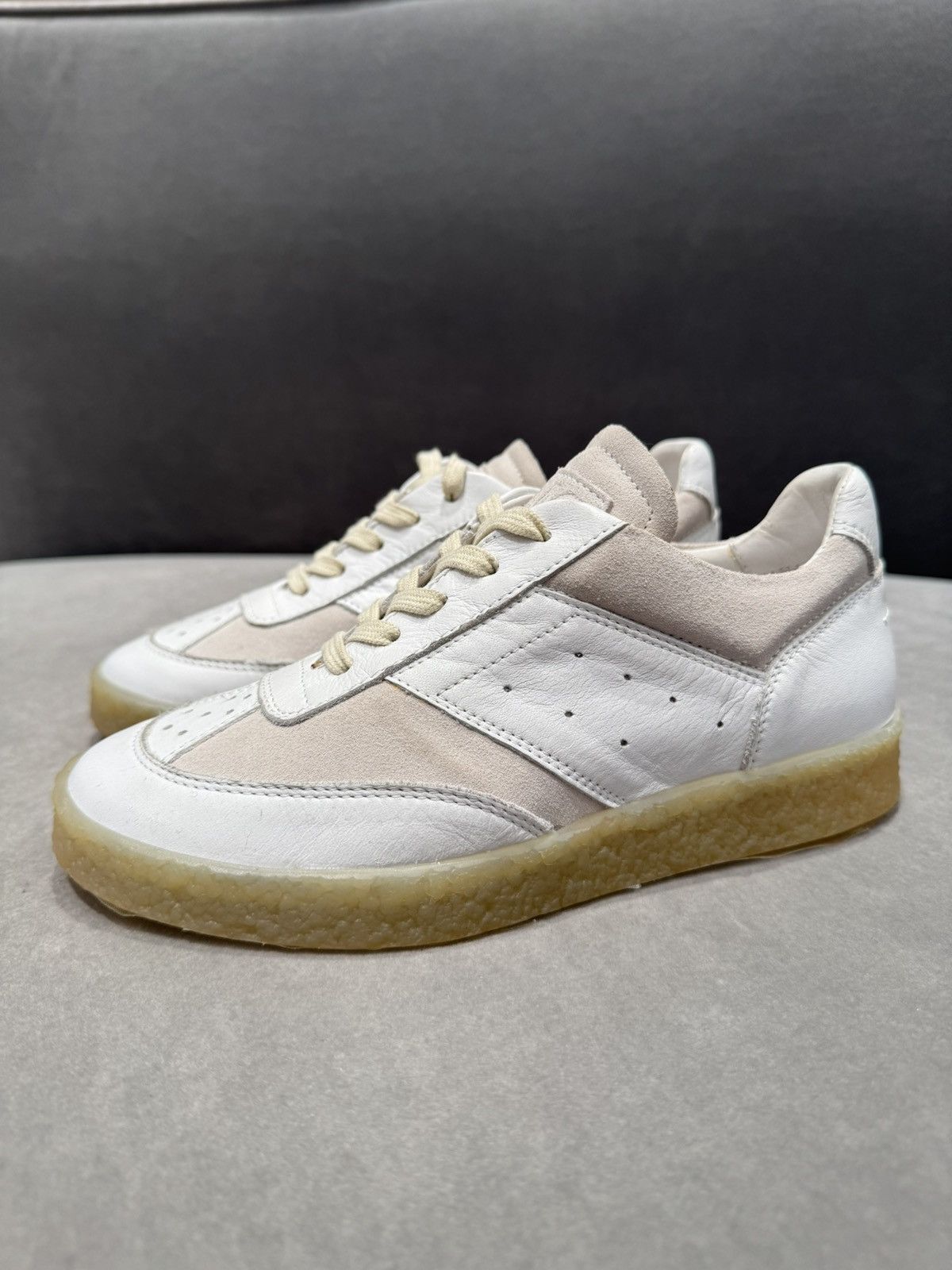 Maison Margiela 95New Leather & Suede Low-Top Sneakers - WHITE, 36 - No box Size US 6 / IT 36 - 1 Thumbnail