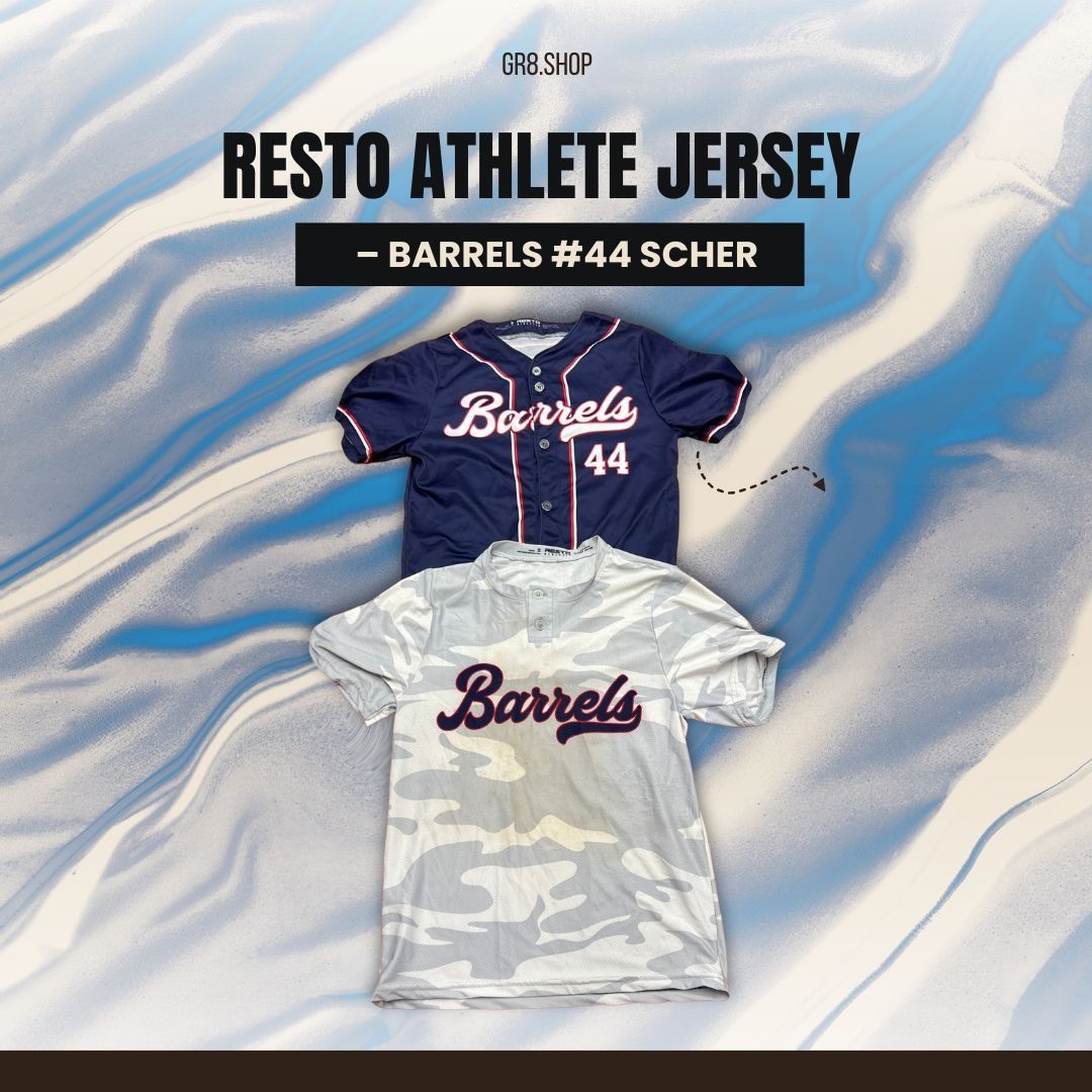 Other T'ם Resto Athlete Jersey – Barrels #44 Scher – Blue & White Size US S / EU 44-46 / 1 - 1 Thumbnail