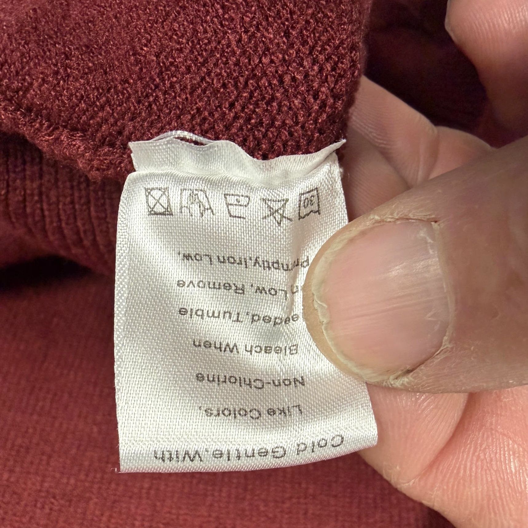 Vintage BTFBM Sweater Womens L Maroon Ruffle Henley Knit Dark Romantic Feminine Layering Size L / US 10 / IT 46 - 7 Thumbnail