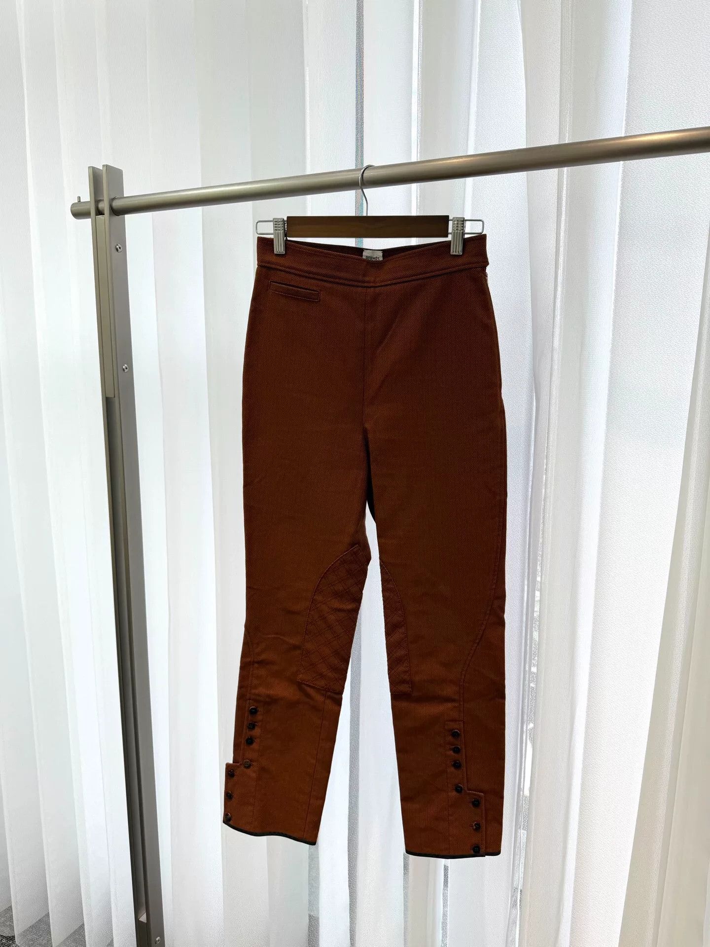 Hermes Hermes Orange Cotton Casual Pants XXS Size US 34 / EU 50 - 1 Thumbnail