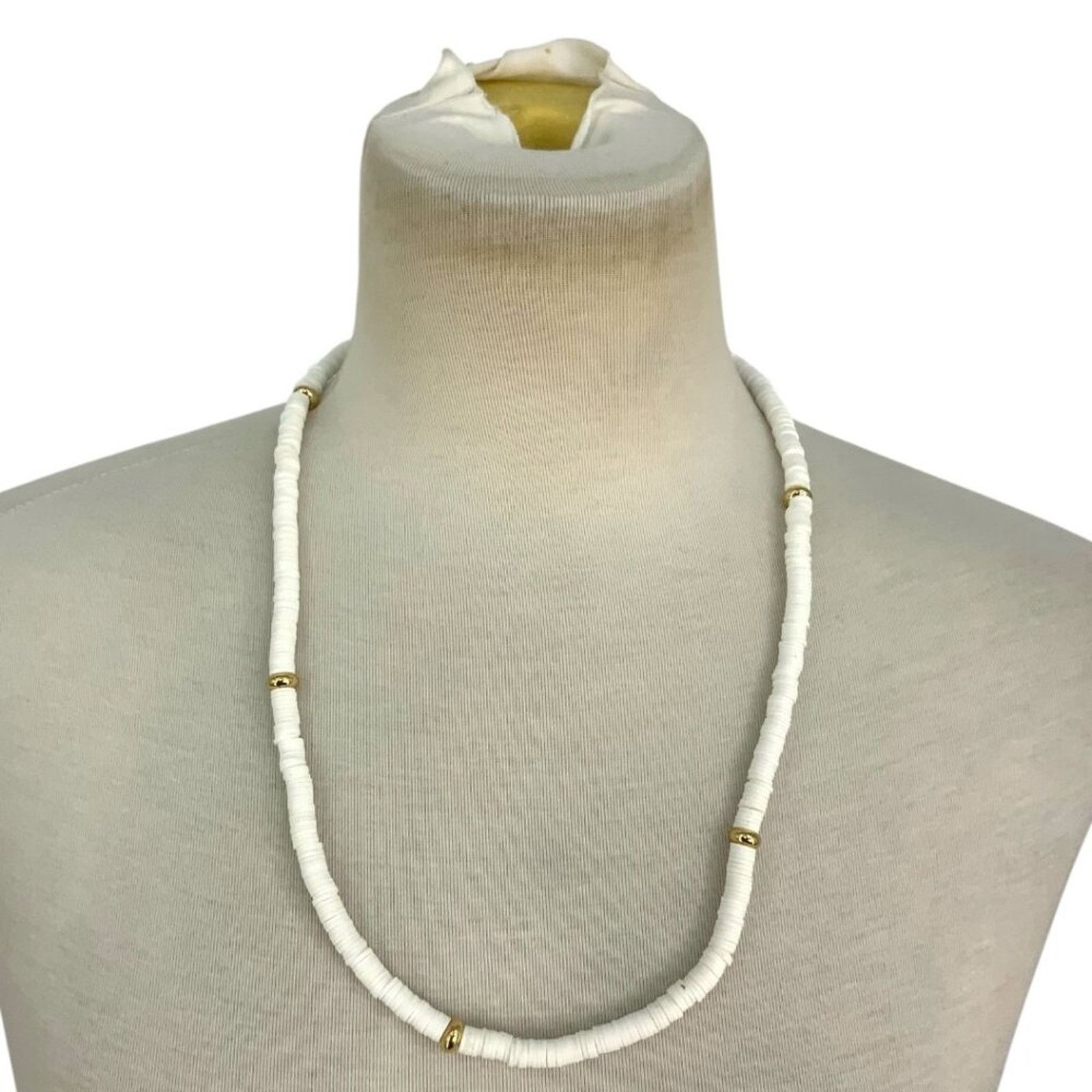 Other White Pooka Shell Gold Tone Bead Necklace | Grailed