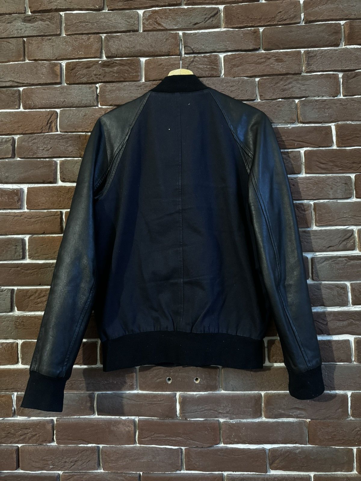 AMI AMI Paris Lamb Leather Sleeves Bomber Jacket Like SLP Navy S Size US S / EU 44-46 / 1 - 2 Thumbnail