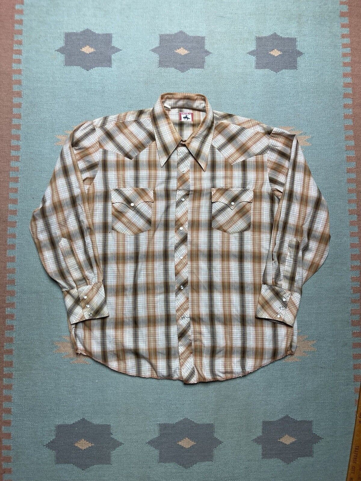 Vintage VTG Chute #1 Pearl snap shirt plaid western wear cowboy XL Size US XL / EU 56 / 4 - 1 Thumbnail