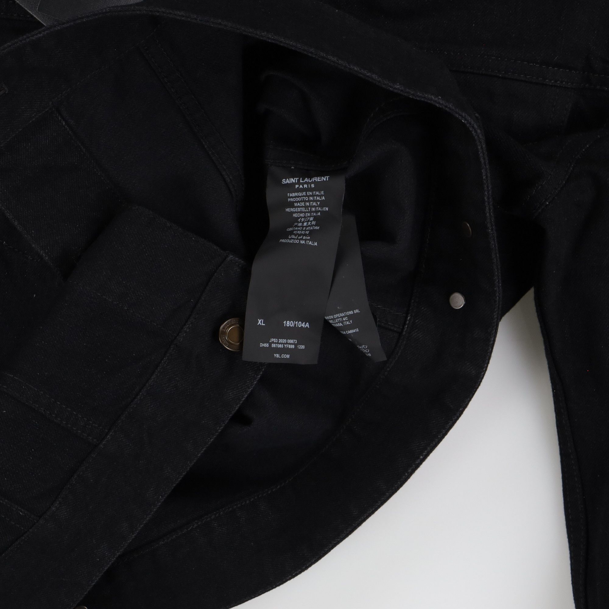 Saint Laurent Paris Black Classic Fitted Denim Trucker Jacket Size US XL / EU 56 / 4 - 10 Thumbnail