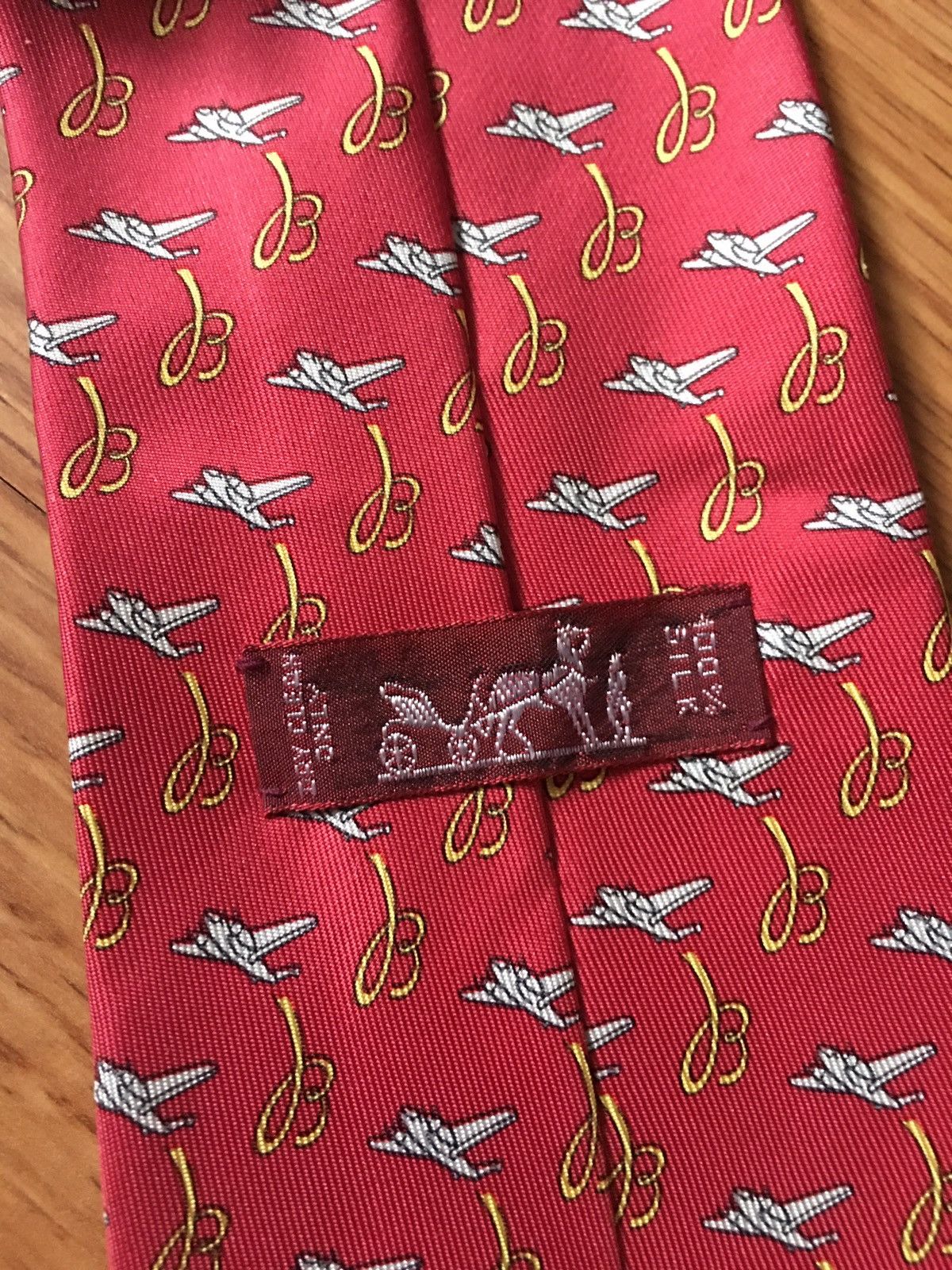Hermes HERMES Paris Breitling RARE 5021 EA Silk Mens Tie Size ONE SIZE - 5 Thumbnail