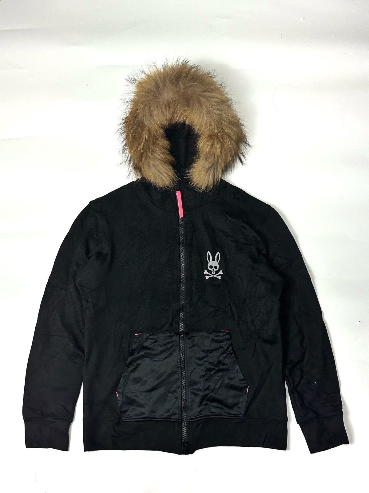 image of Hysteric Glamour x Psycho Bunny Fur Ziphoodie Psycho Bunny in Black, Men's (Size Medium)