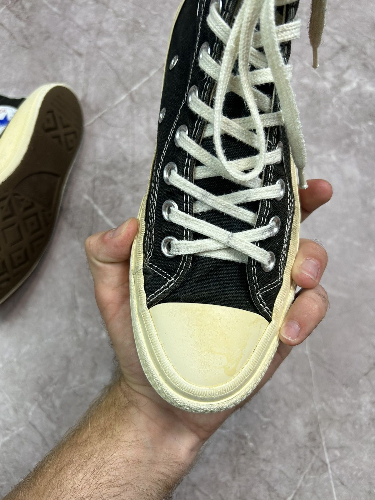 Comme des Garcons × Comme des Garcons PLAY × Converse Comme Des Garcons CDG PLAY x Converse Chuck Taylor 70s High Size US 7.5 / EU 40-41 - 8 Thumbnail