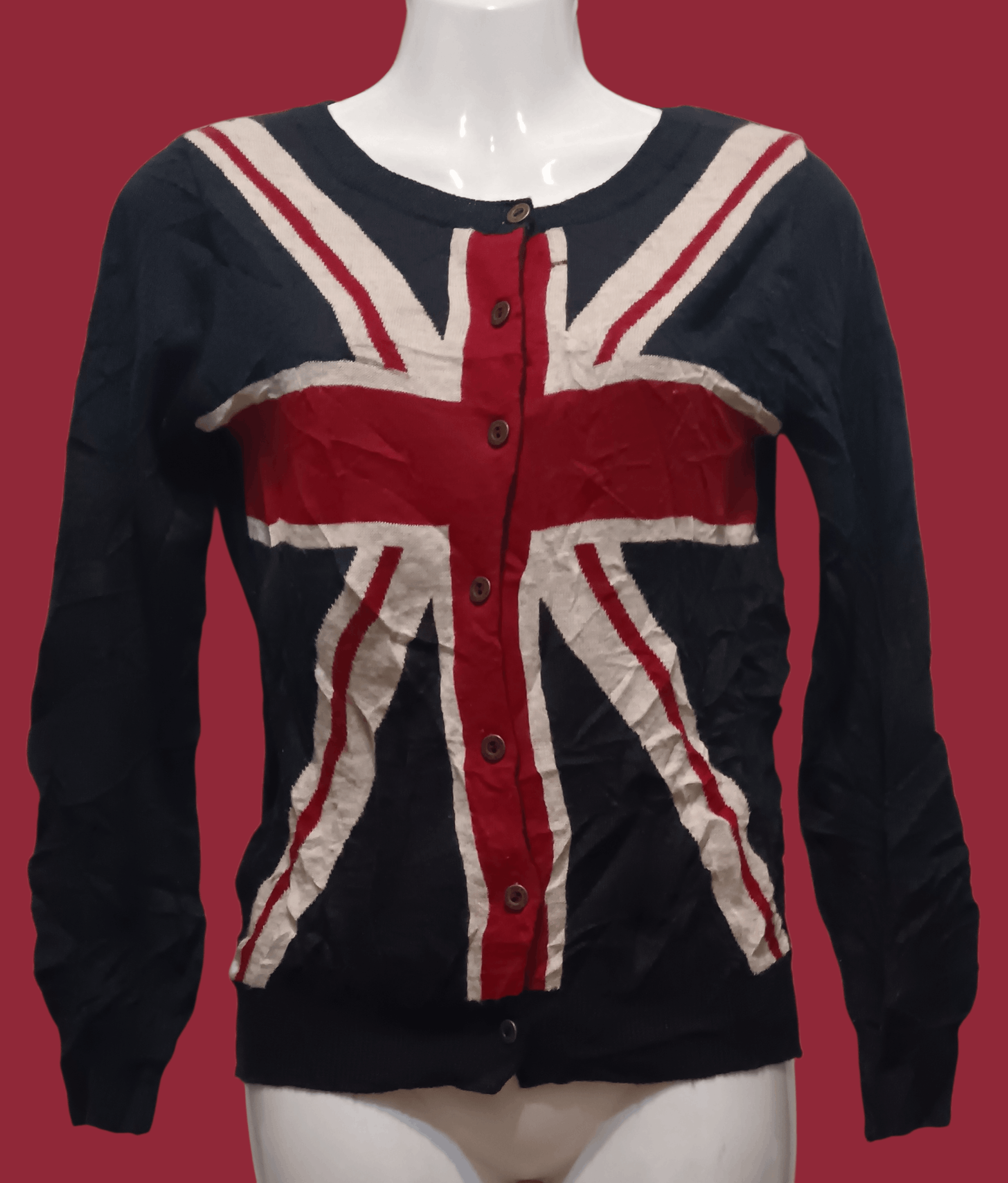 Japanese Brand JOY UNION JACK KNITWEAR CARDIGAN Size M / US 6-8 / IT 42-44 - 1 Thumbnail