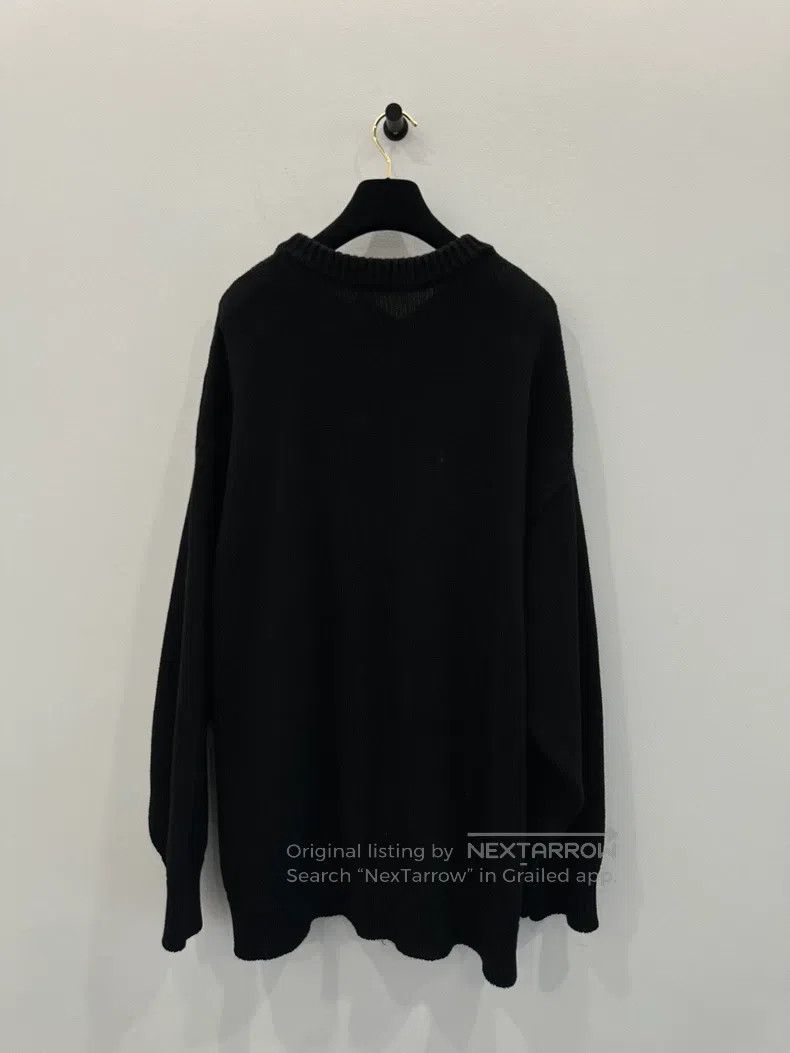 Balenciaga Green 520 Embroidered Logo Black Loose Fit Swea