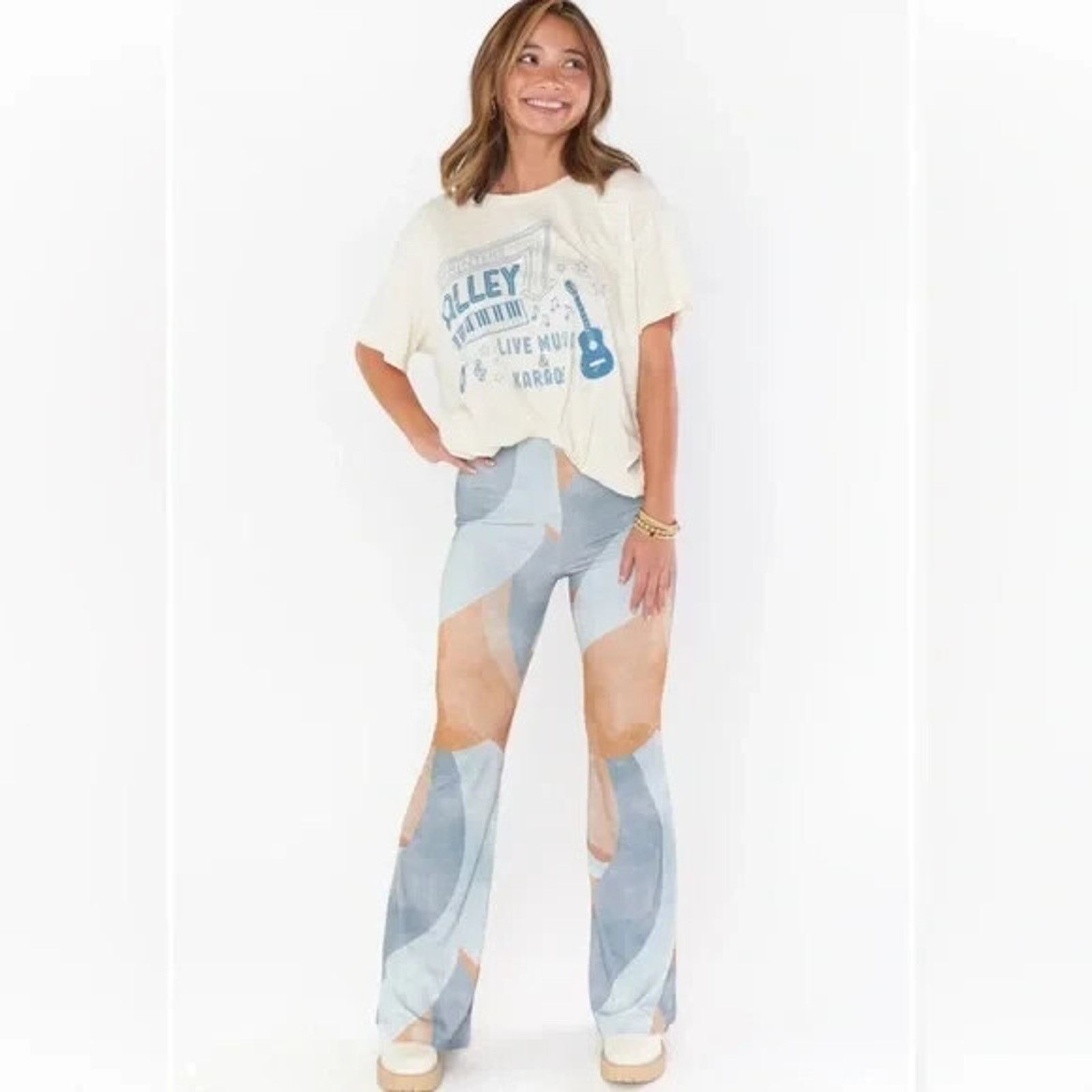 Show Me Your MuMu New W/Tag Show Me Your Mumu Tan Maren Bells Flare Pants XS Size 25" / US 0 / IT 36 - 2 Thumbnail