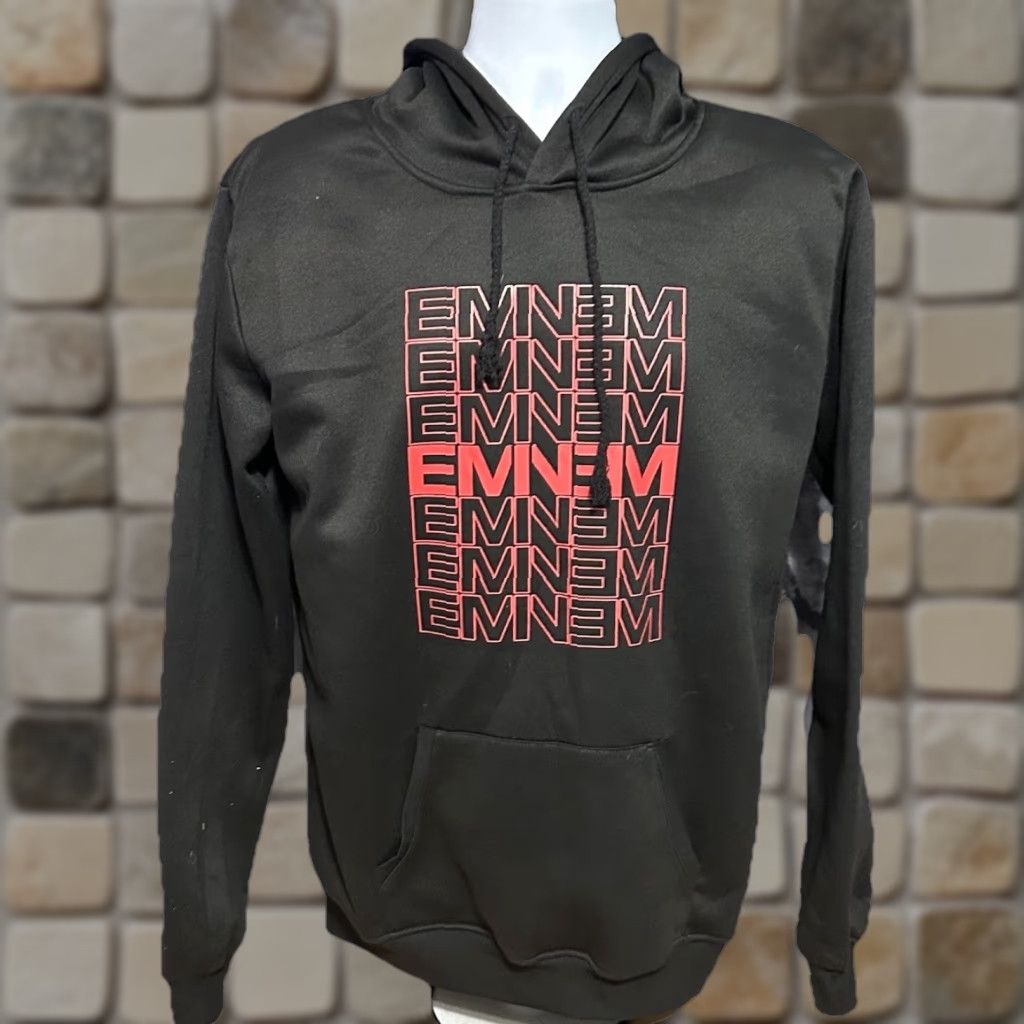 Vintage Eminem Hoodie Hip Hop Men Medium Black Red Logo Drawstrings Hooded Pockets Slim Shady Size US M / EU 48-50 / 2 - 1 Thumbnail
