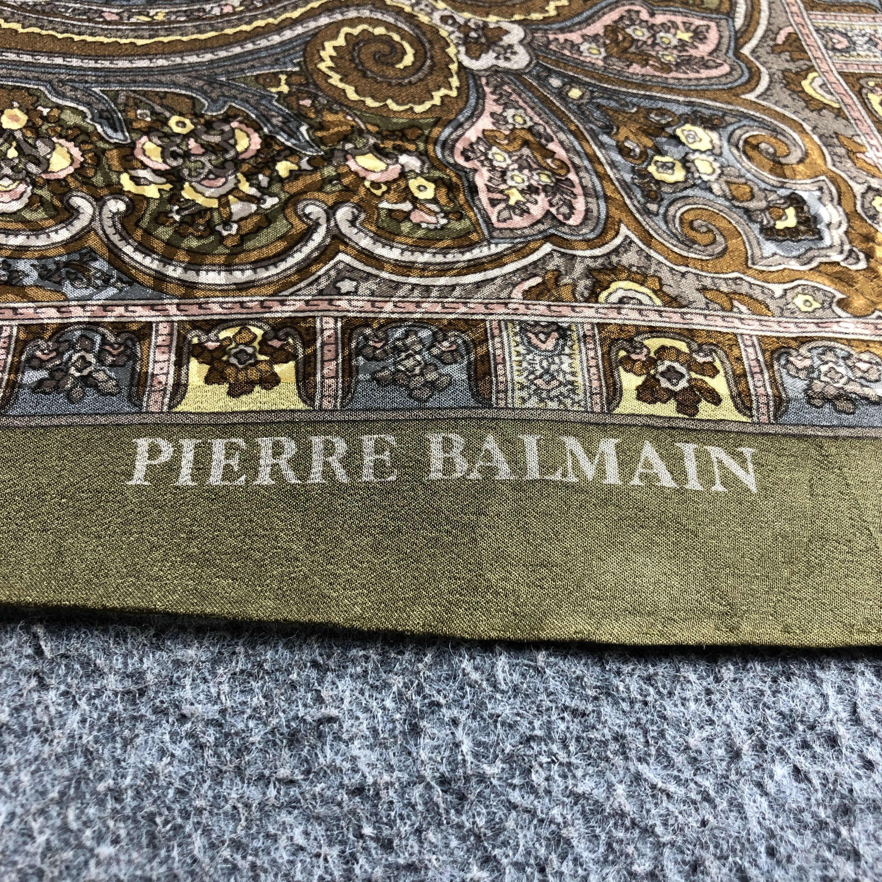 Pierre Balmain Vintage Pierre Balmain Paisley Hand Rolled Silk Scarf M1317 Size ONE SIZE - 4 Thumbnail
