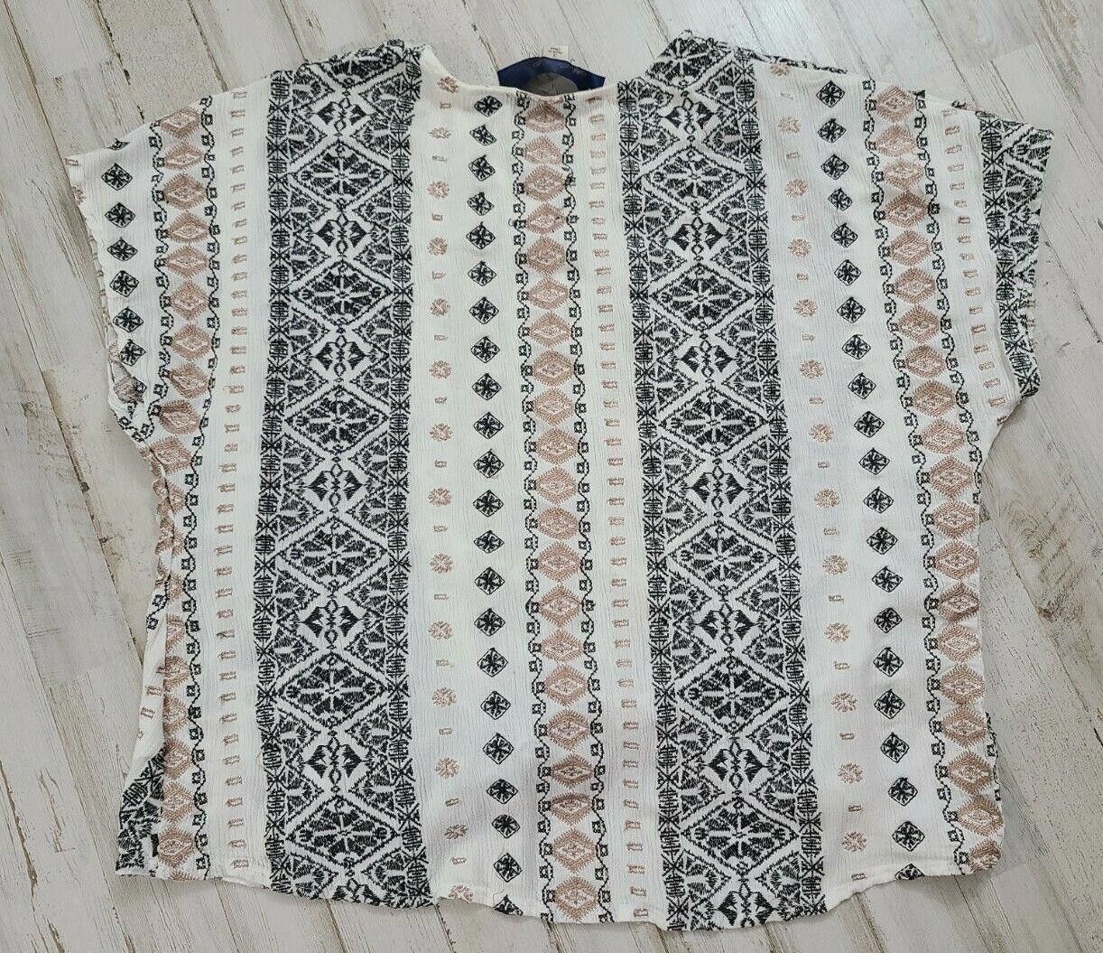 Designer Blue Rain Top Small Embroidered Boho Hippie V Neck Tie Front Size S / US 4 / IT 40 - 2 Thumbnail