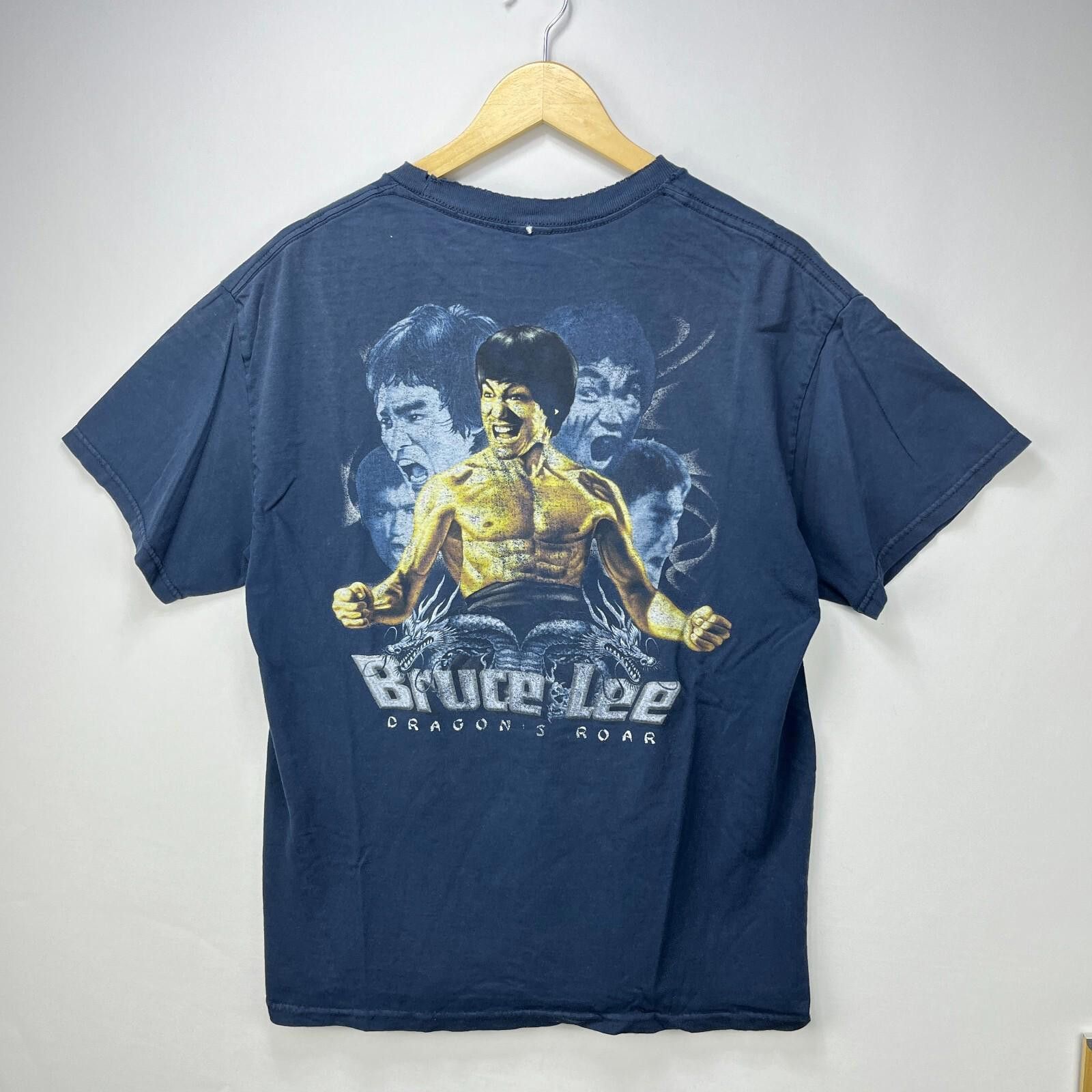 Vintage Vintage '90s Bruce Lee Graphic T-Shirt Large Dragon's Roar Size US L / EU 52-54 / 3 - 1 Thumbnail