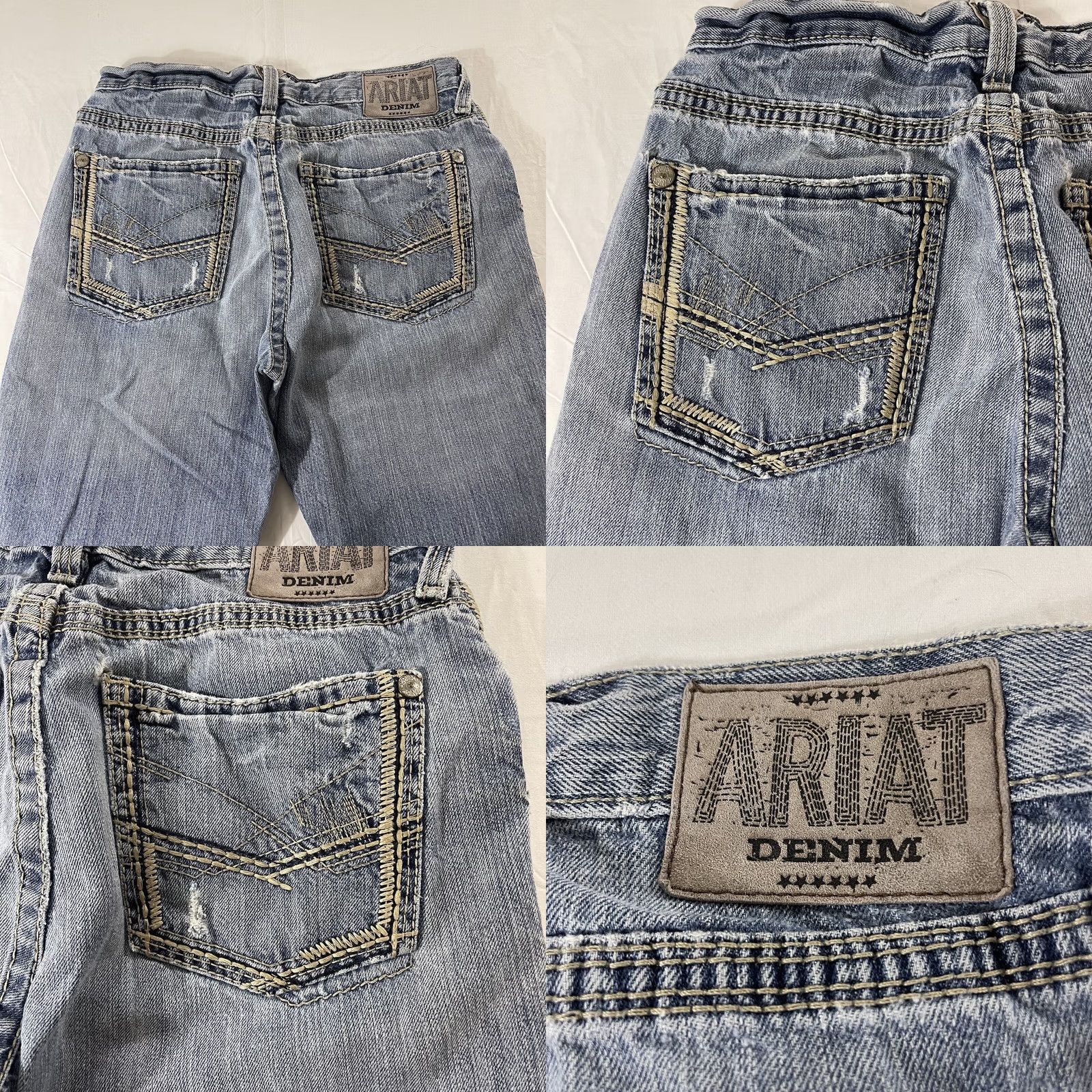 Ariat Ariat Jeans DISTRESSED Slim Straight 100% Cotton 10012703 Jeans Men 32x34 Blue Denim Slim Distressed Modern 90s Mens Size US 30 / EU 46 - 9 Thumbnail