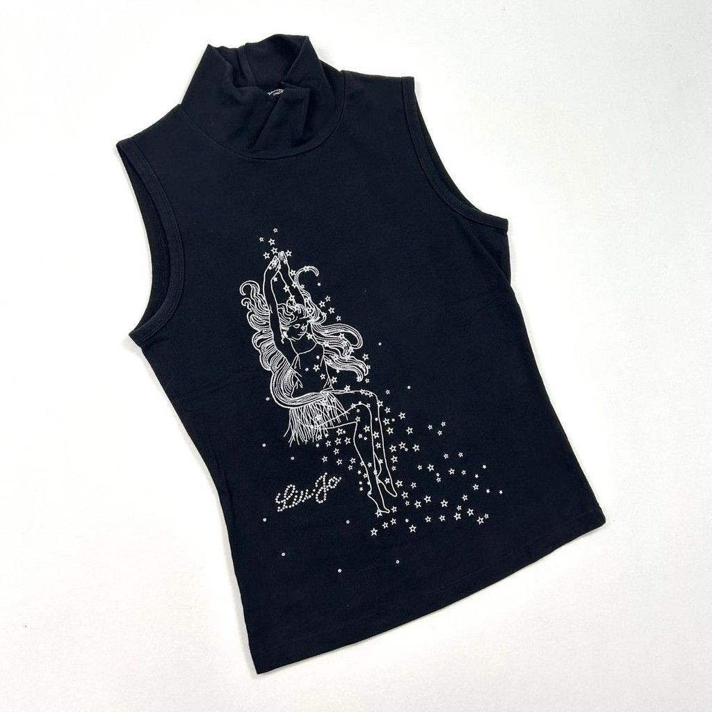 Liu Jo y2k euro black turtleneck tank top with fairy Size S / US 4 / IT 40 - 1 Thumbnail