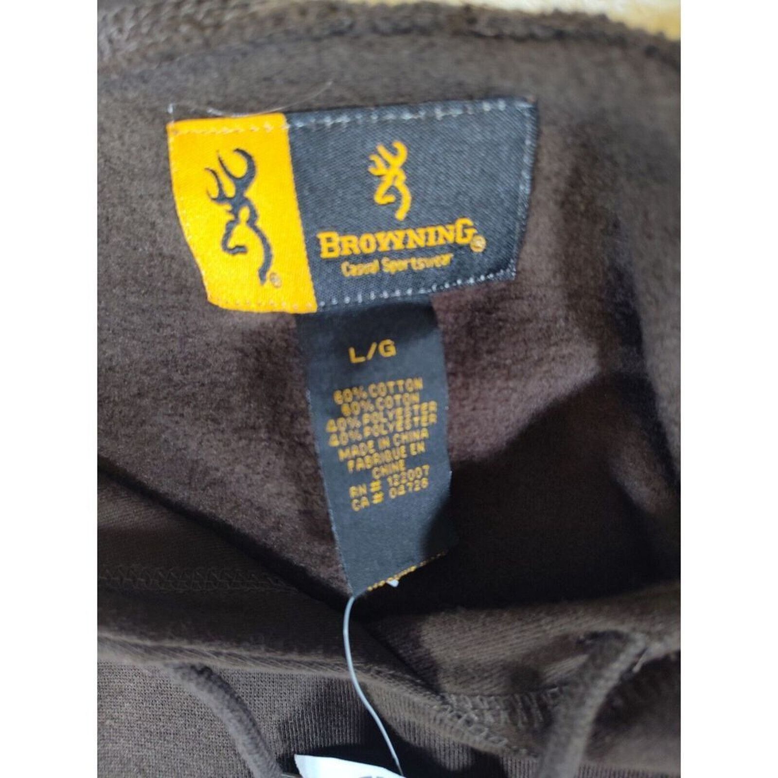 & Other Stories Browning Hoodie Mens Size Large Brown Front Pocket Spellout Size US L / EU 52-54 / 3 - 9 Thumbnail