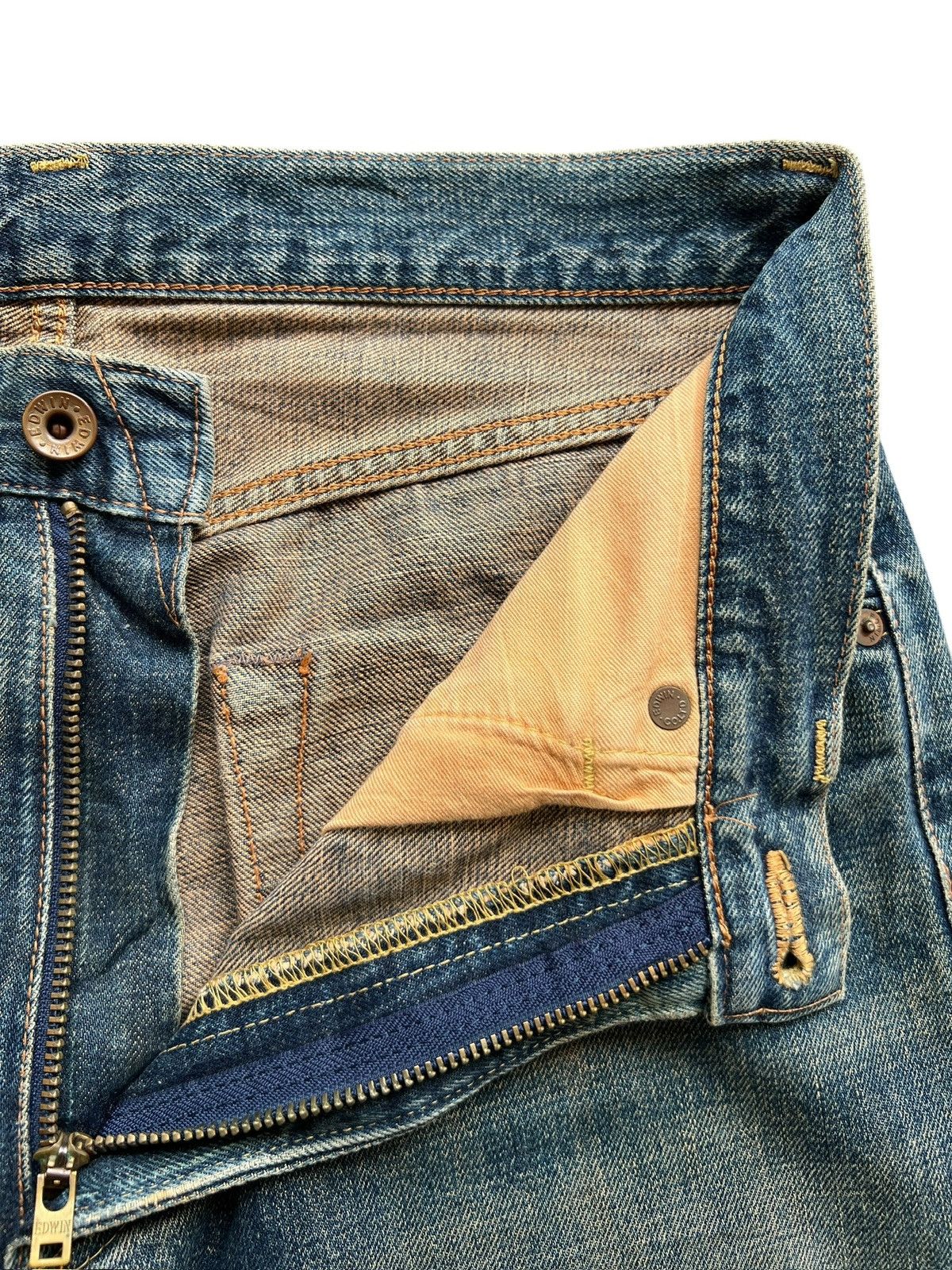Edwin Vintage Edwin 505 Selvedge MudwashWide Denim Jeans 31x31 Size US 31 - 12 Thumbnail