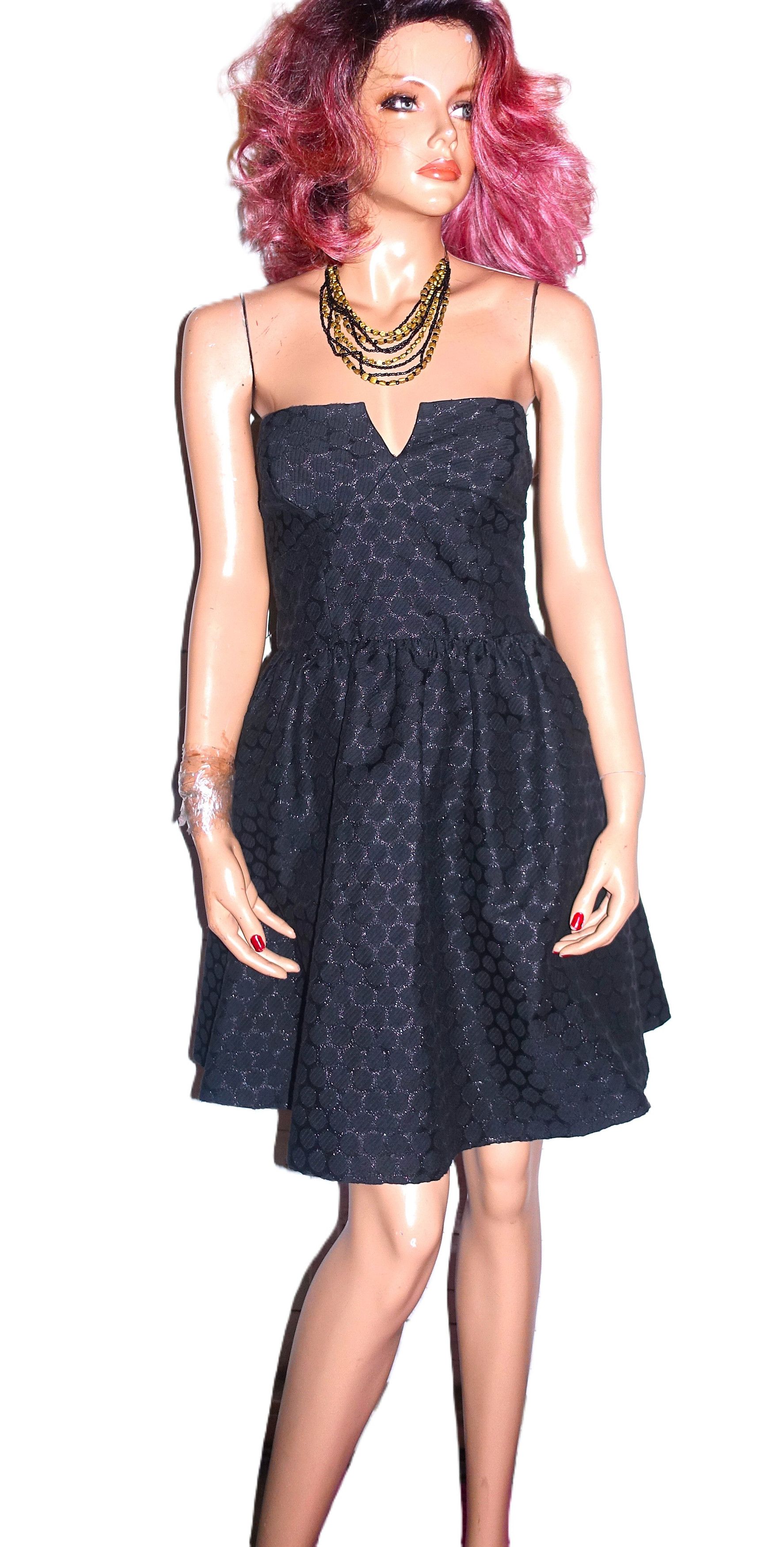 Other Wendy Katlen Black Metallic Polka Dot Strapless Dress 4 Size S / US 4 / IT 40 - 2 Thumbnail