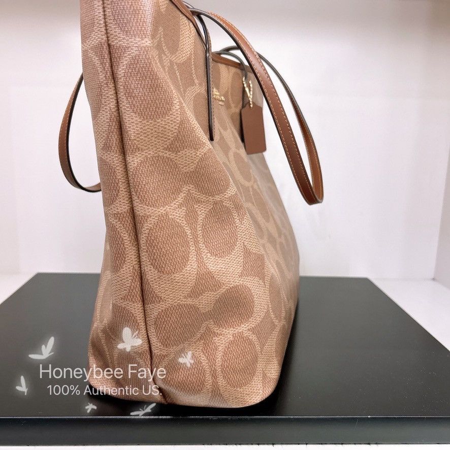 Coach Large City Tote Bag In Maxi Signature Canvas CCD66 Size ONE SIZE - 4 Thumbnail