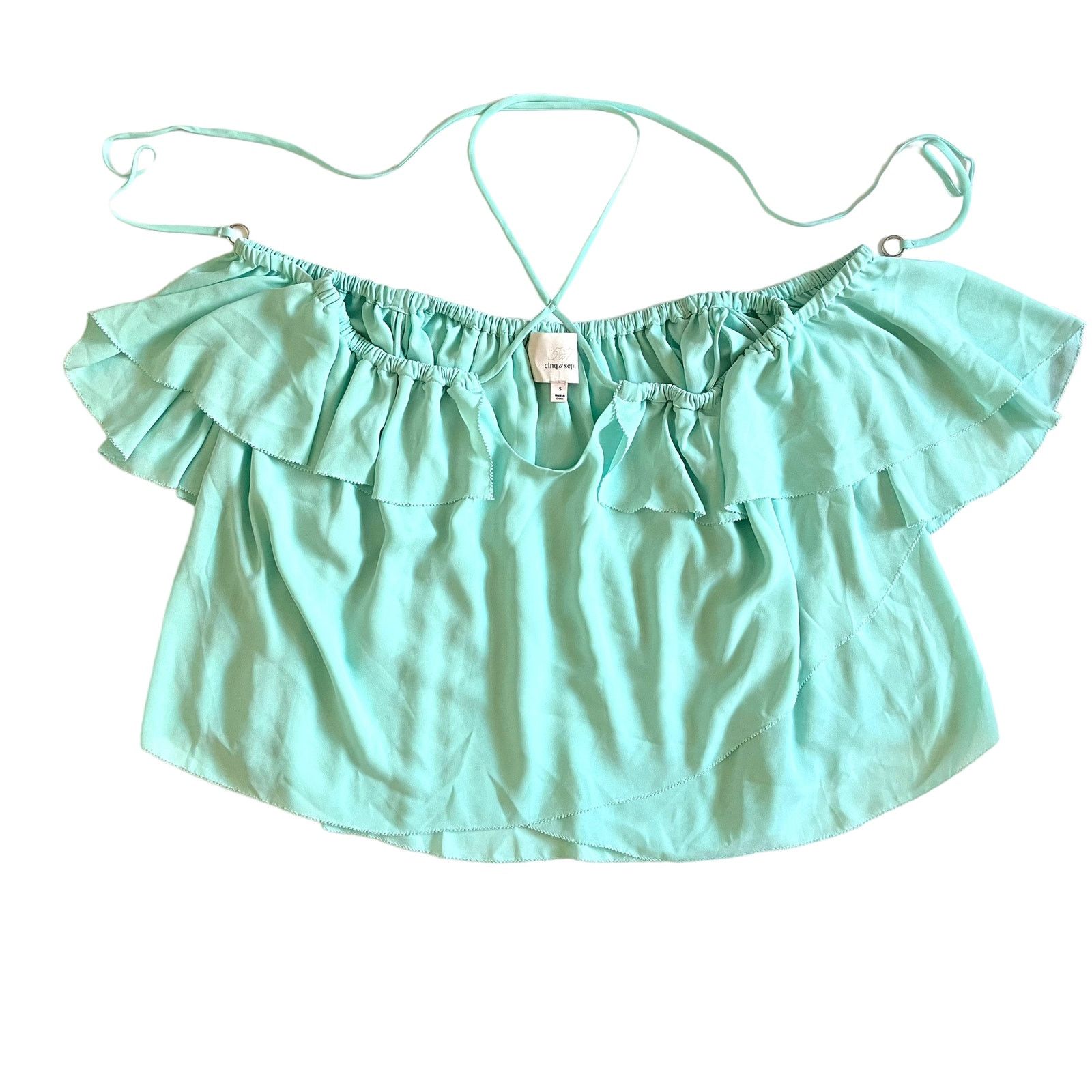 Cinq a Sept Cinq A Sept Carla Aruba Cold-Shoulder Crossover Halter Top Size S / US 4 / IT 40 - 9 Thumbnail