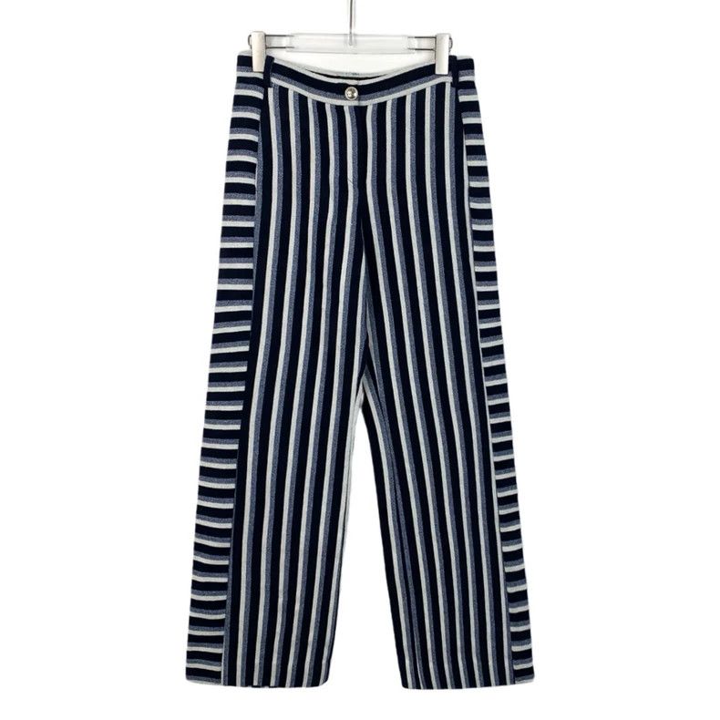Chanel Chanel Striped Wool Wide-Leg Pants-dmc Size US 38 / EU 54 - 1 Thumbnail