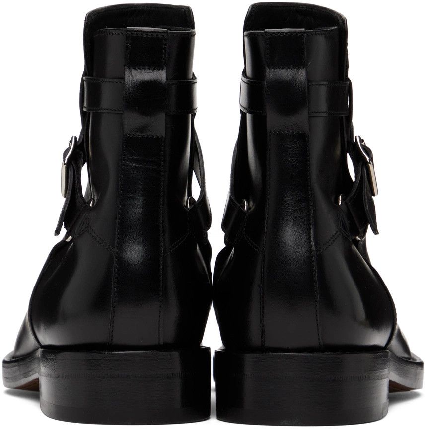 Officine Generale o1mle1025 Jaun Leather Boots Smooth in Black Size US 7 / EU 40 - 2 Thumbnail