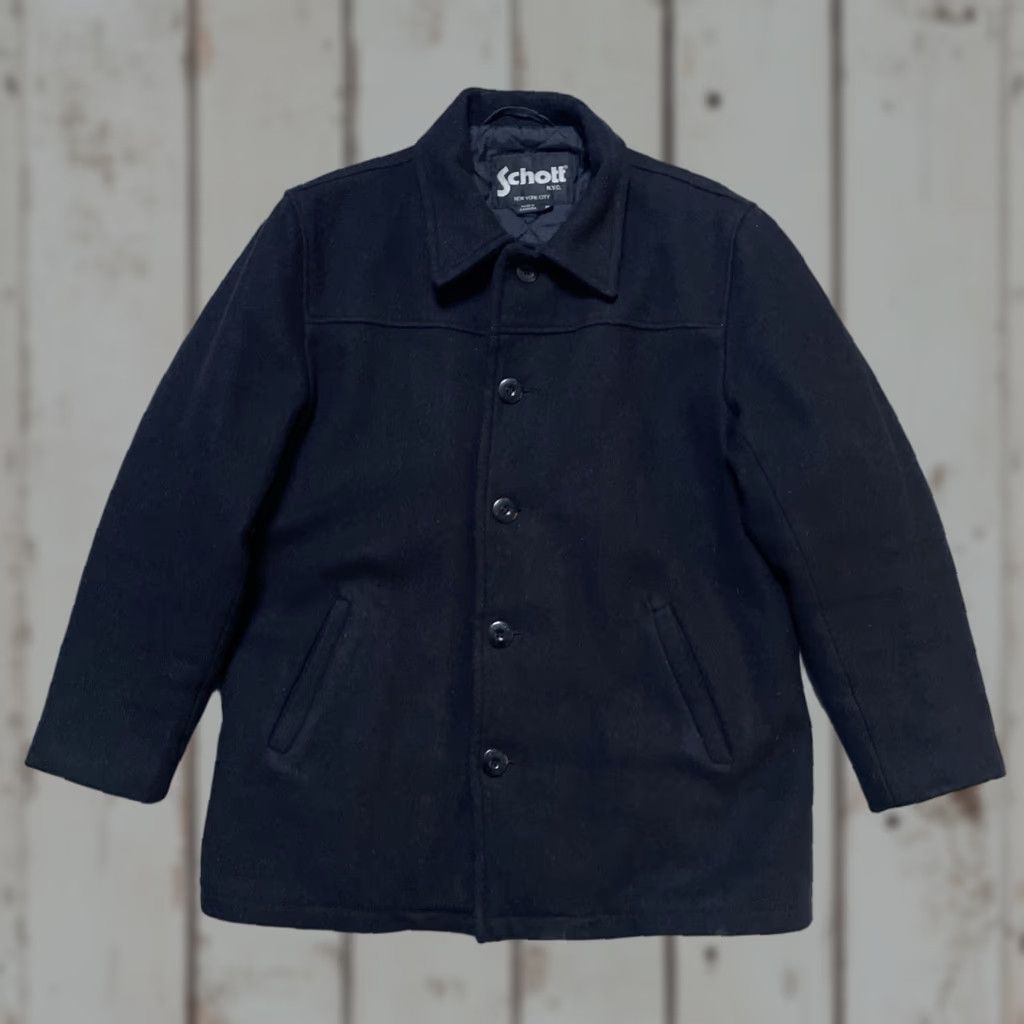 Schott Schott Wool Car Club Long Coat Workwear Quilted Vintage Lined Made Canada M Black Unisex Adults Regular Size M Jacket/Coat Long Women/Mens? Size US M / EU 48-50 / 2 - 1 Thumbnail