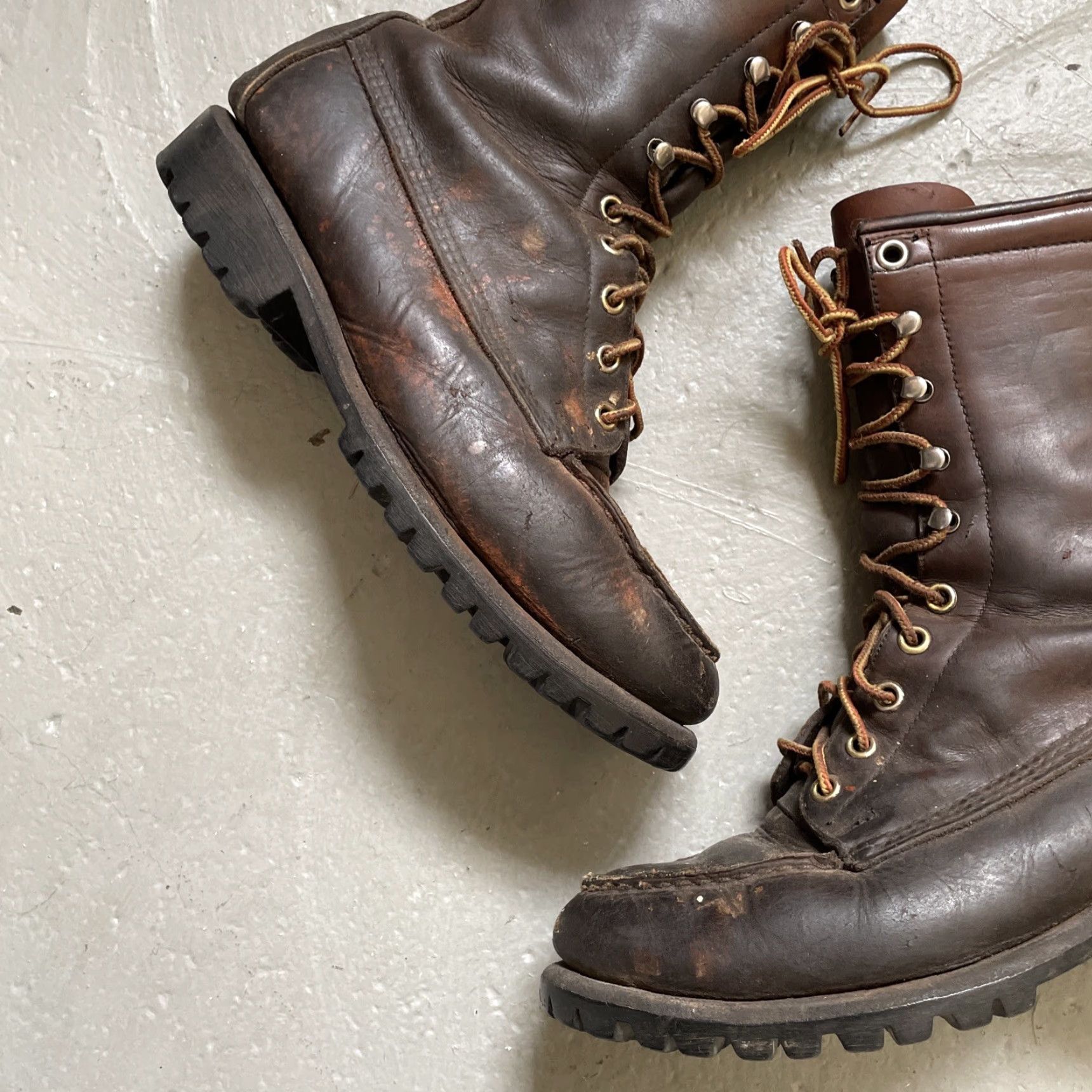 Vintage VINTAGE Red Wing Irish Setter Moc Toe Work Boots Shirt Mens 6.5 Brown USA 70s 80s Workwear Leather Moc Toe Red Wing Shoes Size US 7 / EU 40 - 6 Thumbnail