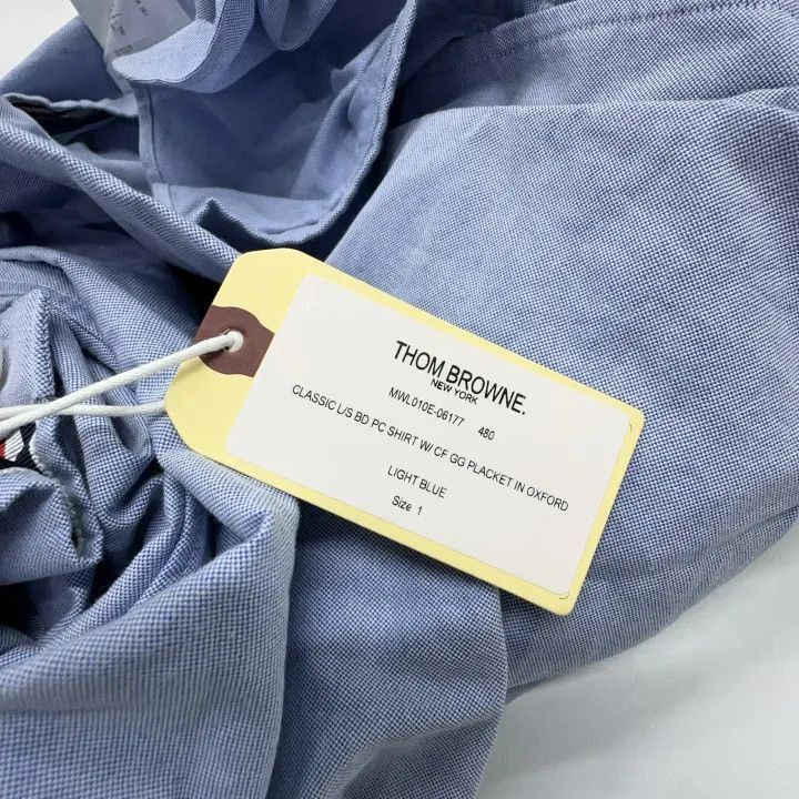Thom Browne Thom Browne Long Sleeve Cotton Shirt in Light Blue -2507 Size US S / EU 44-46 / 1 - 2 Thumbnail
