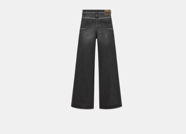 Dior o1w1db10326 512P24 Flared Studded Jeans in Black Size 26" / US 2 / IT 38 - 2 Thumbnail