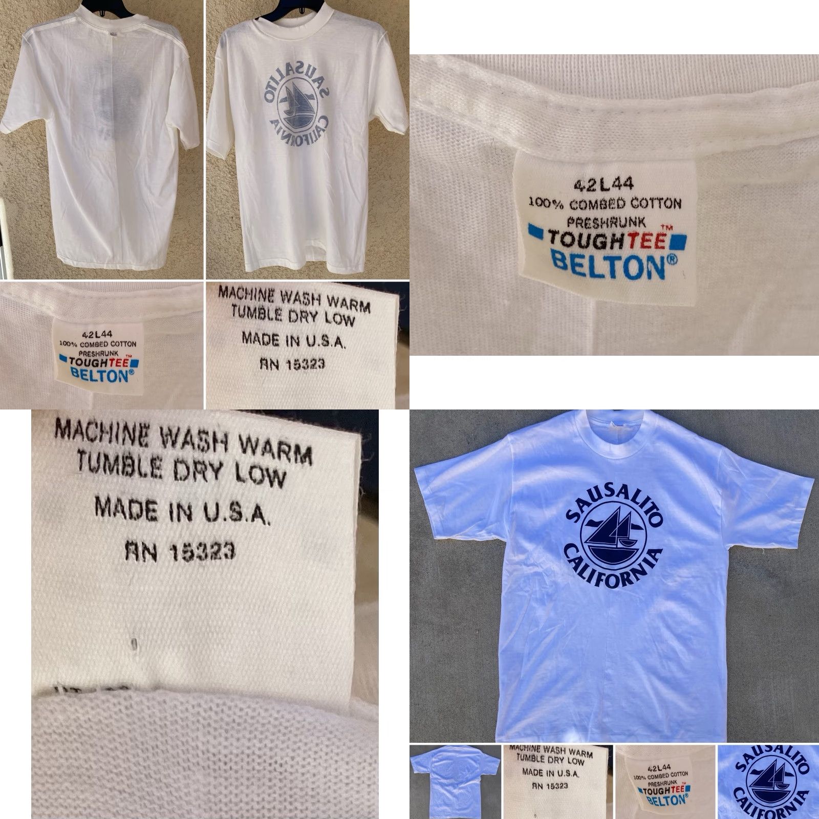 Vintage VINTAGE Belton California T Shirt Sailboat Graphic Tee Shirt L White Men Size US L / EU 52-54 / 3 - 9 Thumbnail