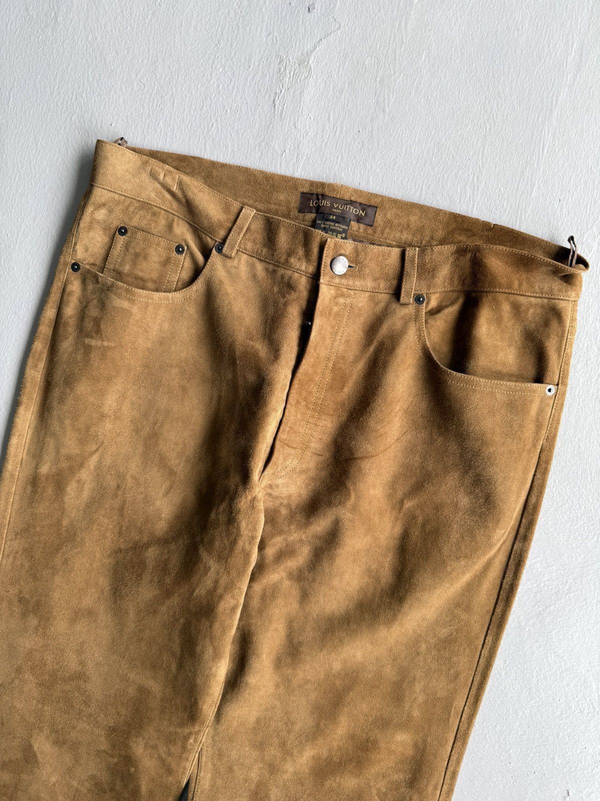 Louis Vuitton × Marc Jacobs Louis Vuitton - Goatskin Suede Damier Pants Size US 36 / EU 52 - 5 Thumbnail