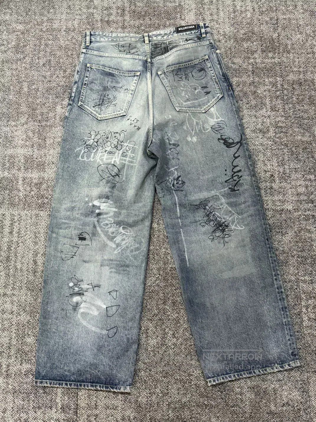 Balenciaga Balenciaga Unisex Graffiti Jeans. Size US 26 / EU 42 - 3 Thumbnail