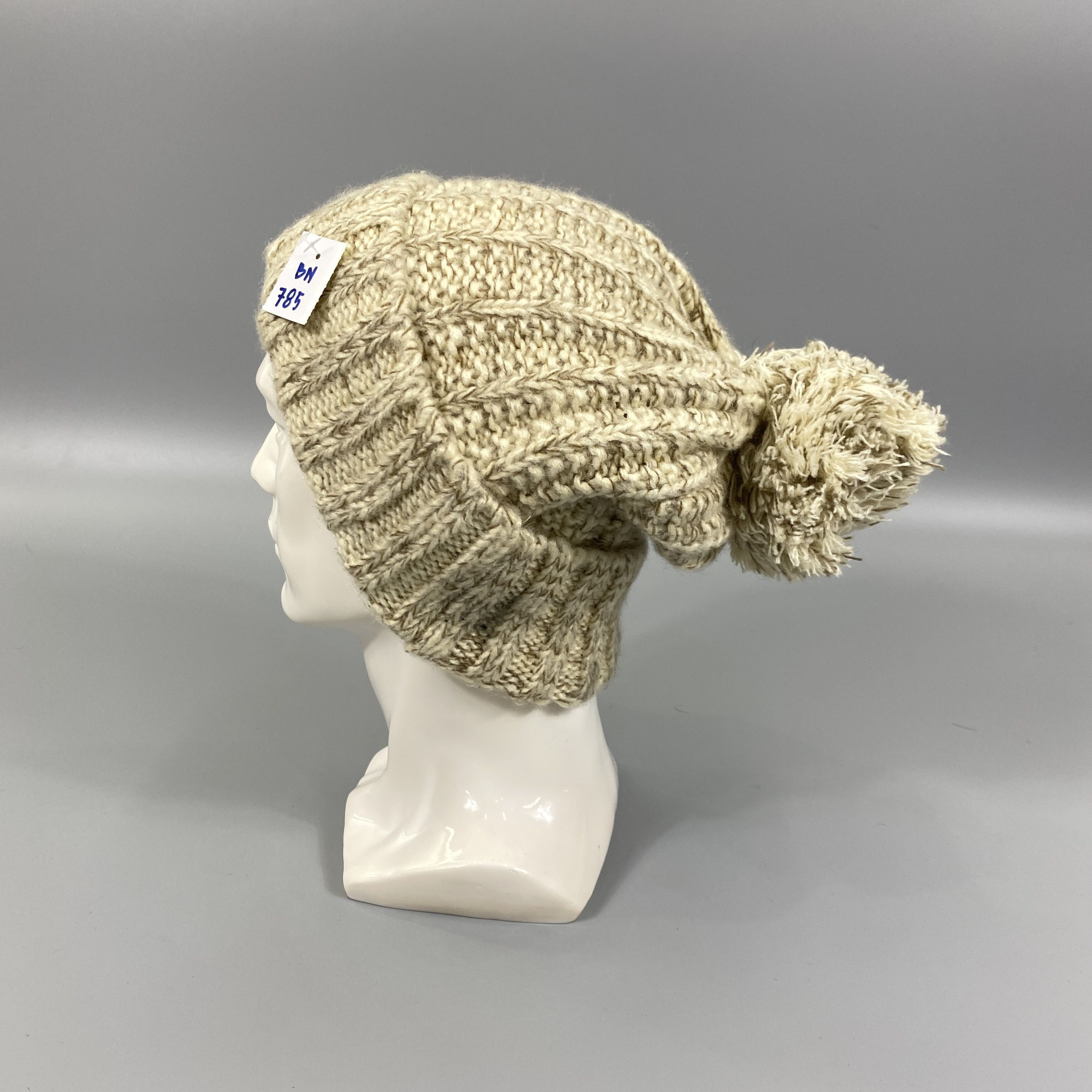 Japanese Brand Tight Knit Beanie Pom Pom -BN785 Size ONE SIZE - 1 Thumbnail