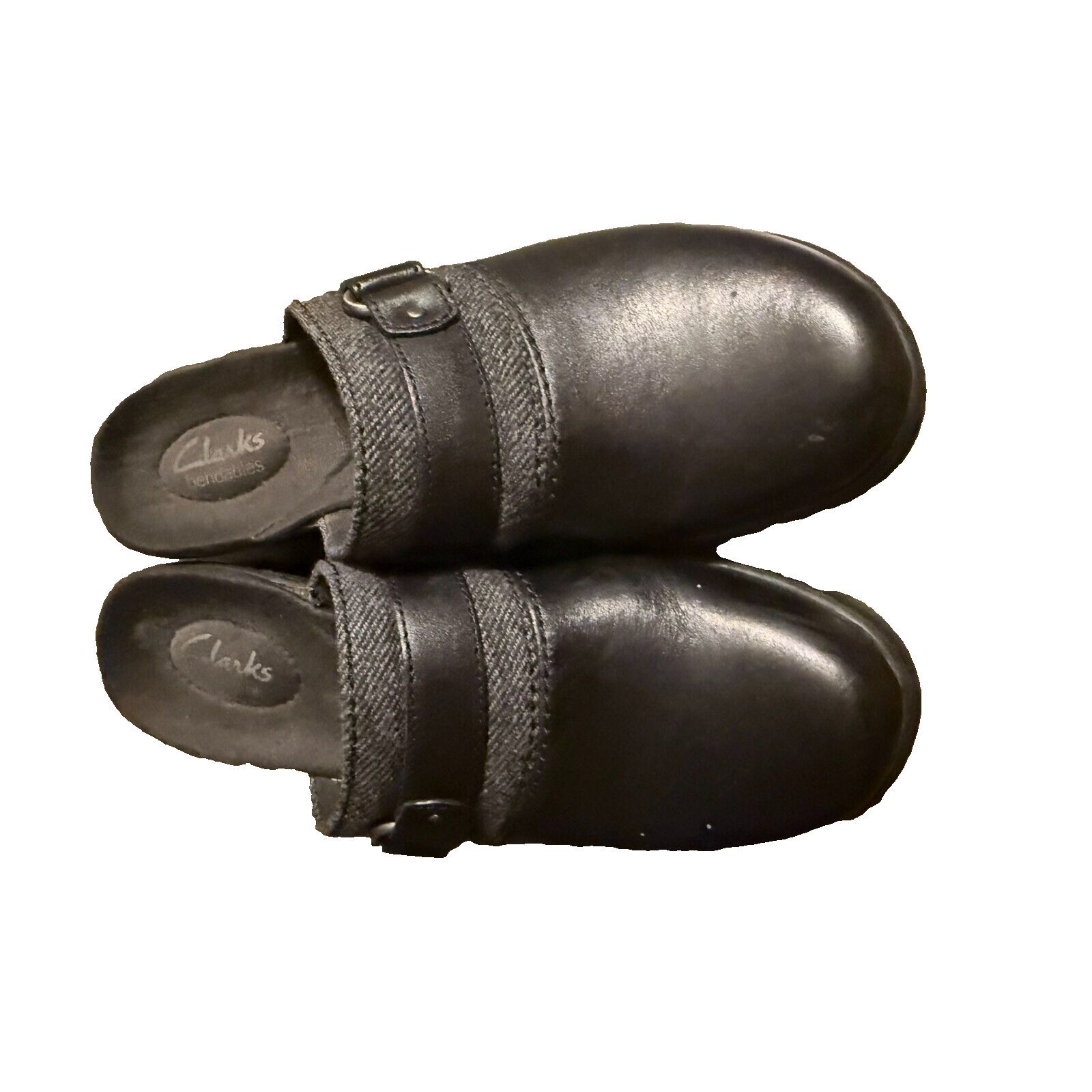 Clarks Clark's Bendables Black Leather Mules Women's Size 7M Size US 7 / IT 37 - 1 Thumbnail
