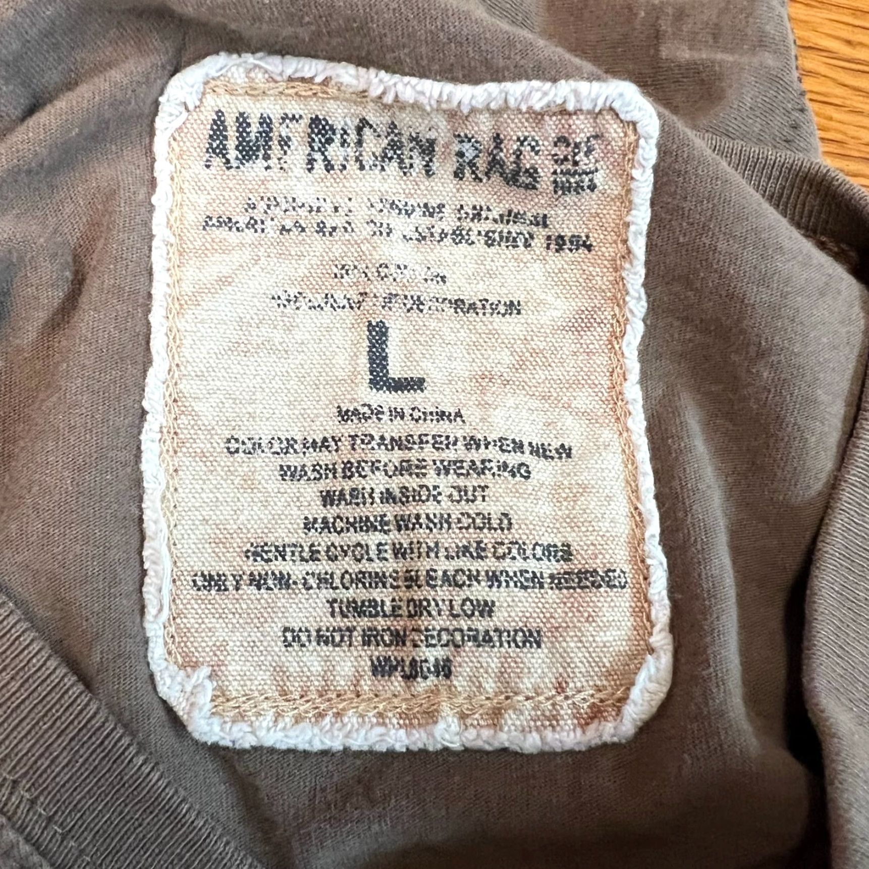 Vintage American Rag Graphic Print T-Shirt Adult Large Brown Short Sleeve Crew Neck Classic Mens Size US L / EU 52-54 / 3 - 4 Thumbnail