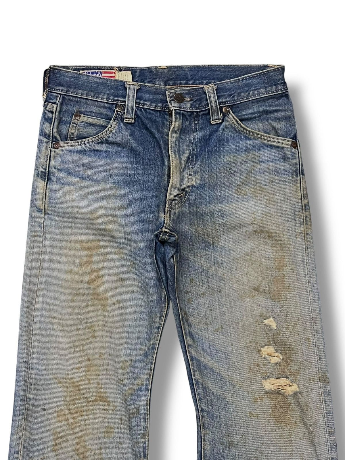 Japanese Brand Flared Vintage 80s Bobson Japan - Faded Mud Wash, Distressed Size US 29 - 4 Thumbnail