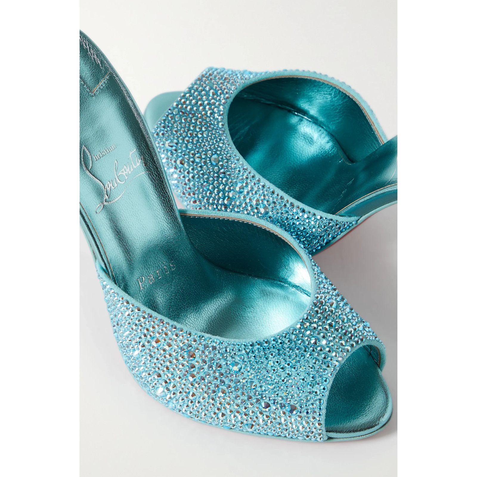 Christian Louboutin Christian Louboutin Me Dolly Strass 100 Blue Backless Size US 10 / IT 40 - 5 Thumbnail