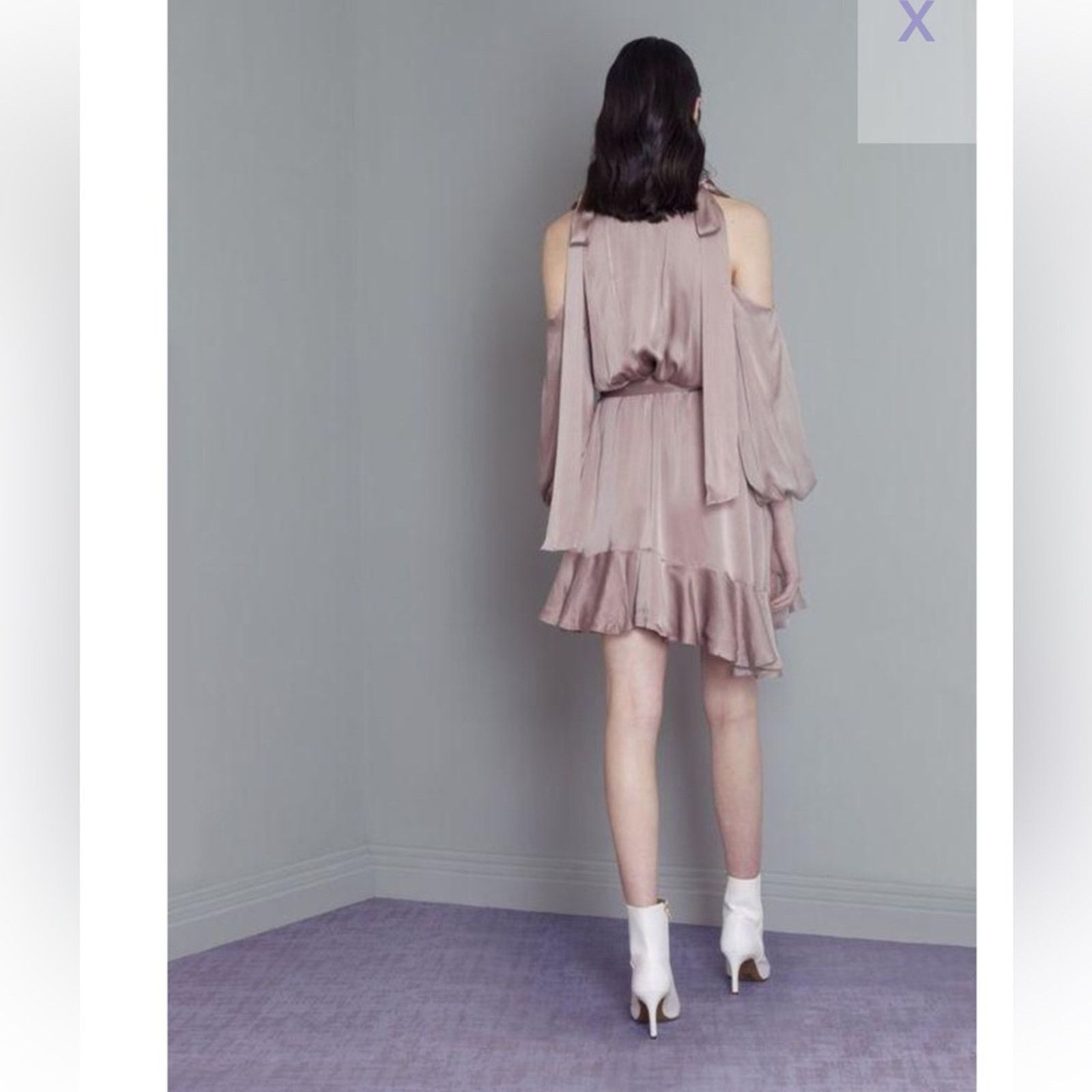 Zimmermann Zimmerman Silk Sueded Billow Cold Shoulder Tie Mini Dress 6 Size M / US 6-8 / IT 42-44 - 2 Thumbnail