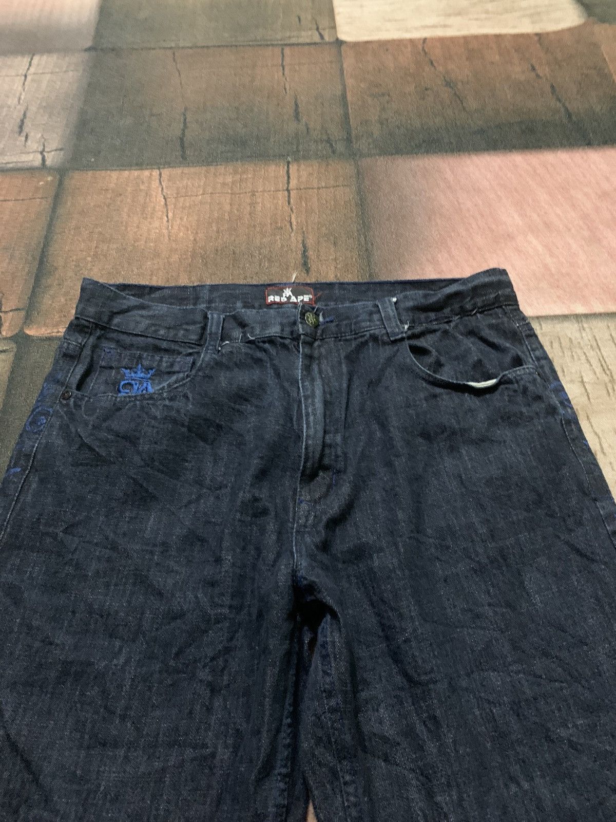 Affliction × JNCO CRAZY BAGGY red ape jeans with sick backhit Size US 36 / EU 52 - 3 Thumbnail
