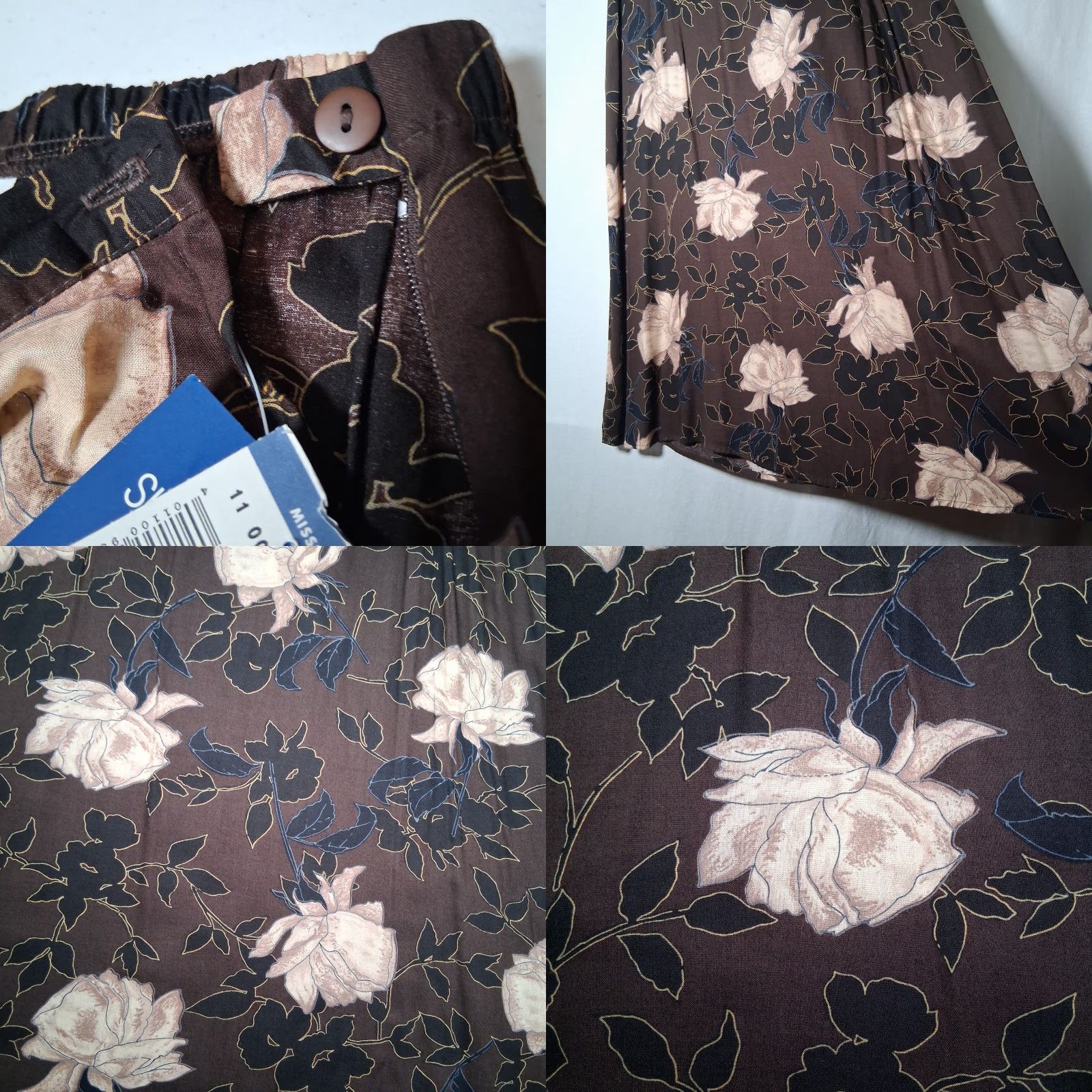 Vintage VINTAGE Skirt L Brown Floral Maxi Rayon USA Made Ship n Shore Size Large Long New Size 36" / US 14 / IT 50 - 8 Thumbnail