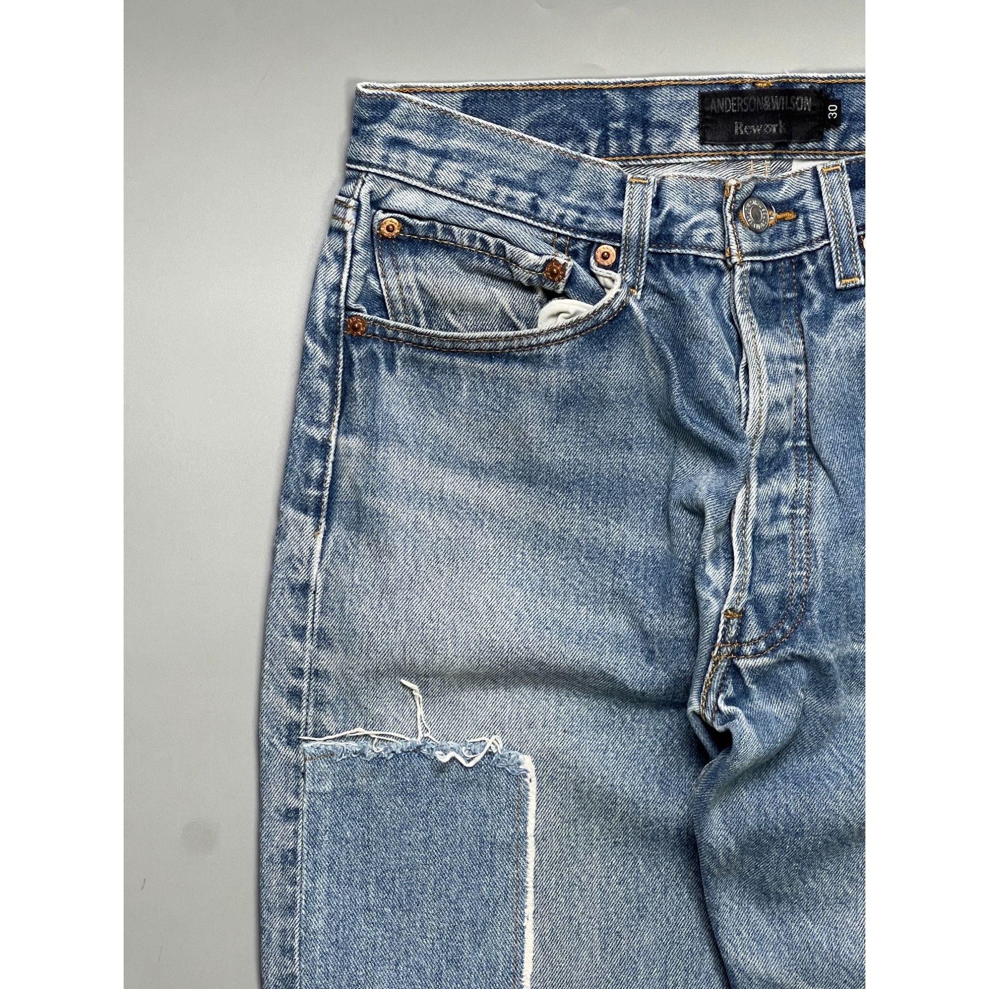 Levi's Levi’s 501 Patchwork Rework Denim Jeans Pants (Y1066) Size US 30 / EU 46 - 3 Thumbnail
