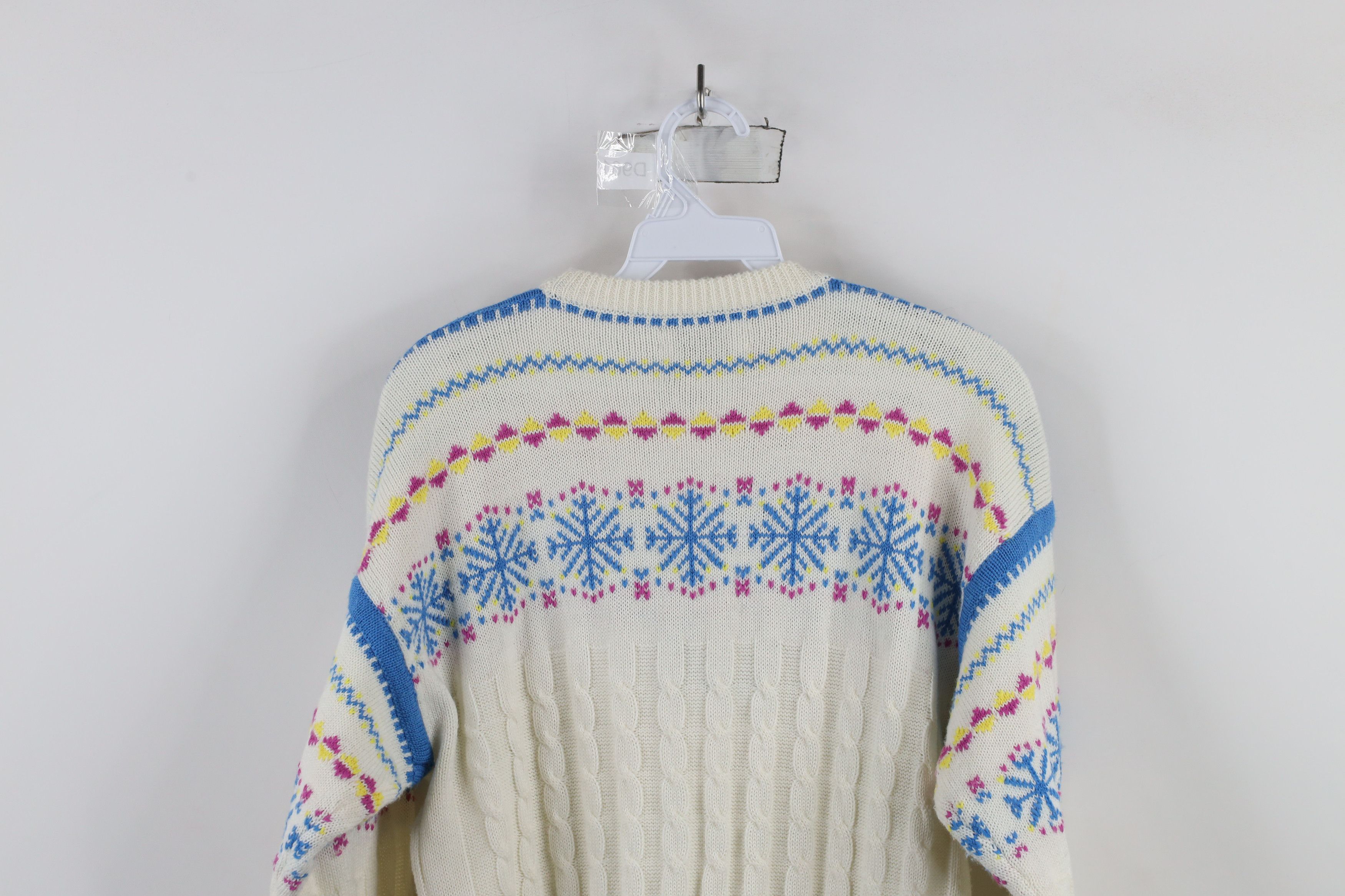 Vintage Vintage 70s 80s Streetwear Fair Isle Snowflake Knit Sweater Size M / US 6-8 / IT 42-44 - 9 Thumbnail
