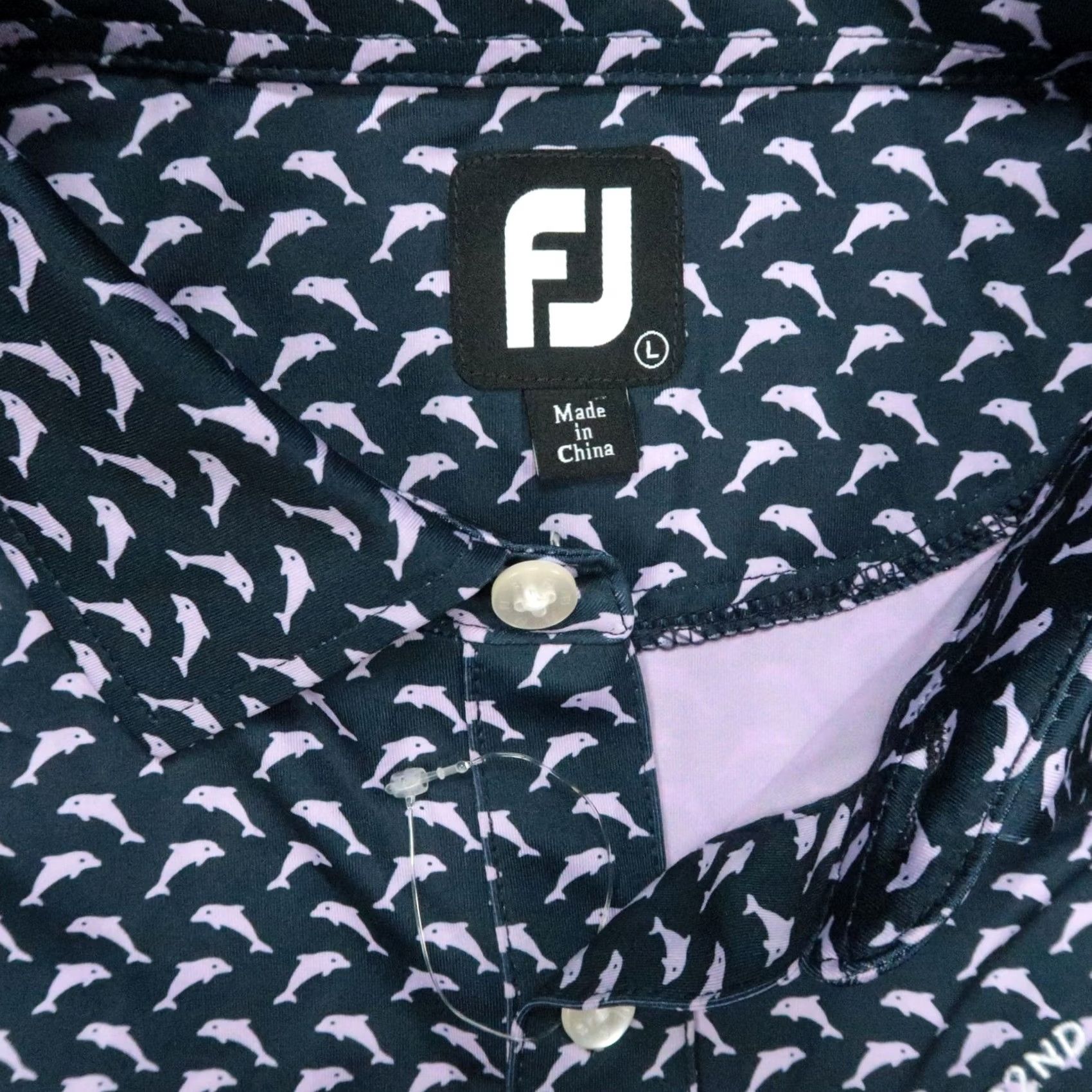 Footjoy FootJoy Polo Graphic Shirt Mens Large Blue Purple Dolphin Print Size US L / EU 52-54 / 3 - 3 Thumbnail