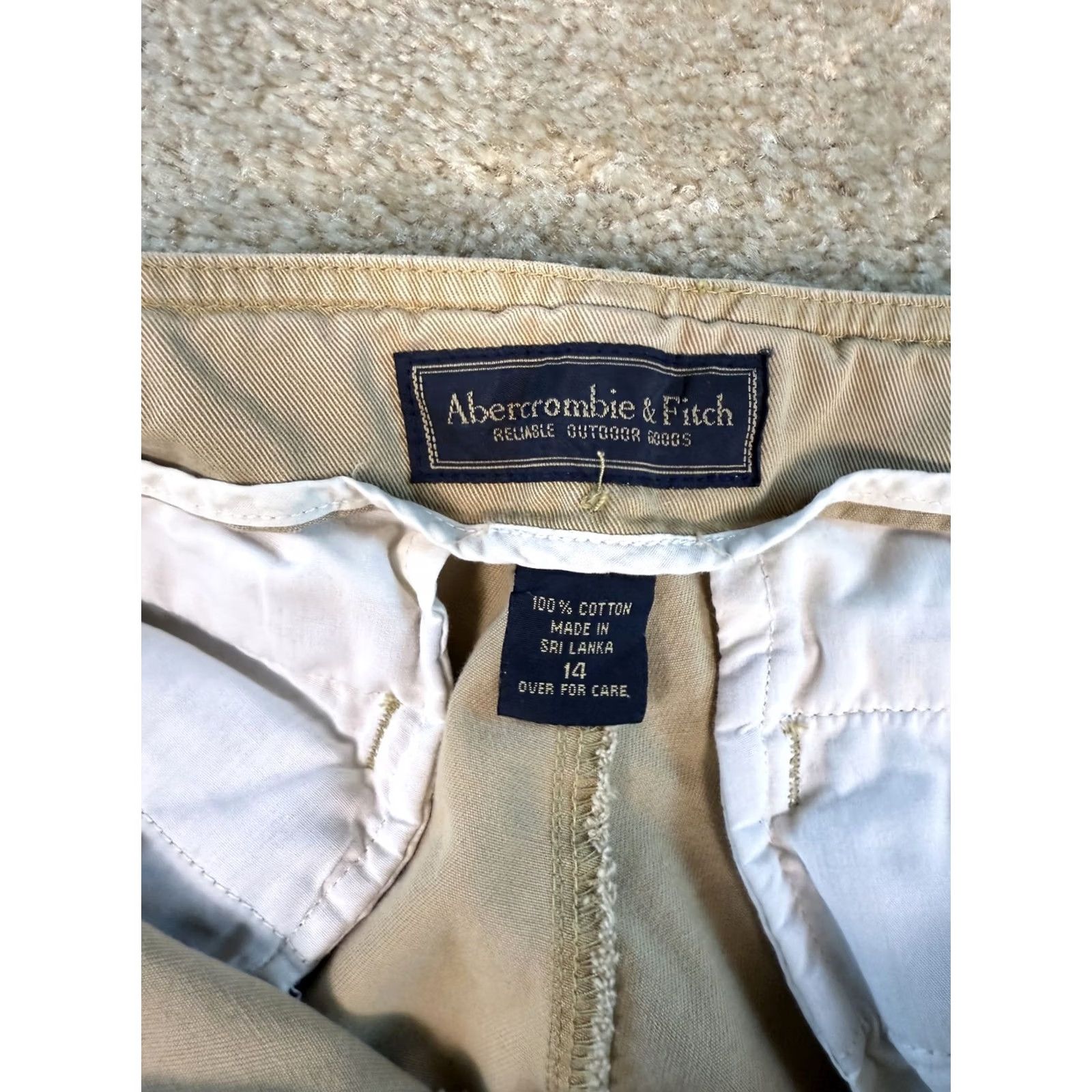 Abercrombie & Fitch Abercrombie & Fitch Womens Khaki Pants Size 14 34x30 Wide Leg Beige Casual Workwear Size 36" / US 14 / IT 50 - 7 Thumbnail