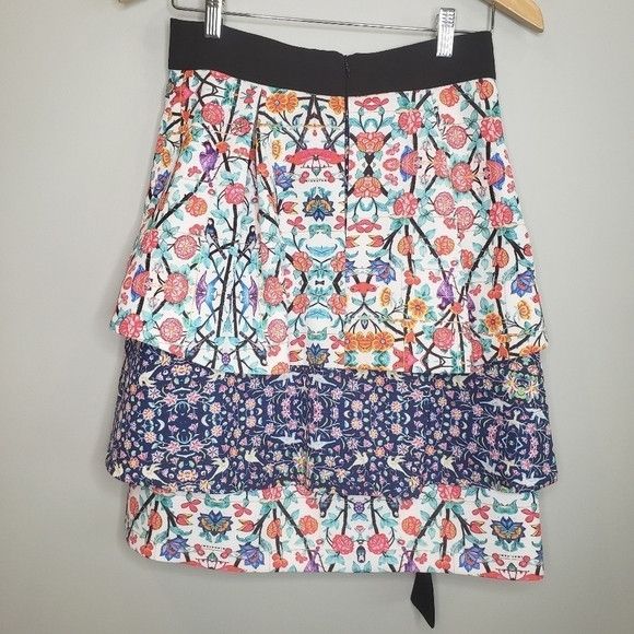Other Miahatami 3-Tiered Vibrant Skirt NWT Designer Size 28" / US 6 / IT 42 - 7 Thumbnail
