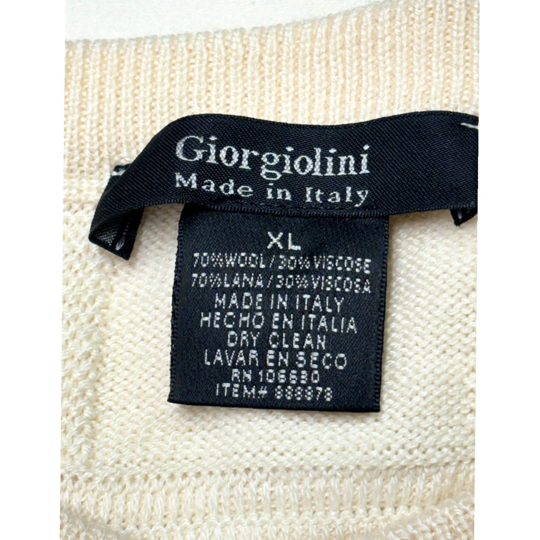 Vintage Giorgiolini Men's XL Wool Blend Textured Knit Sweater Made in Italy Size US XL / EU 56 / 4 - 3 Thumbnail